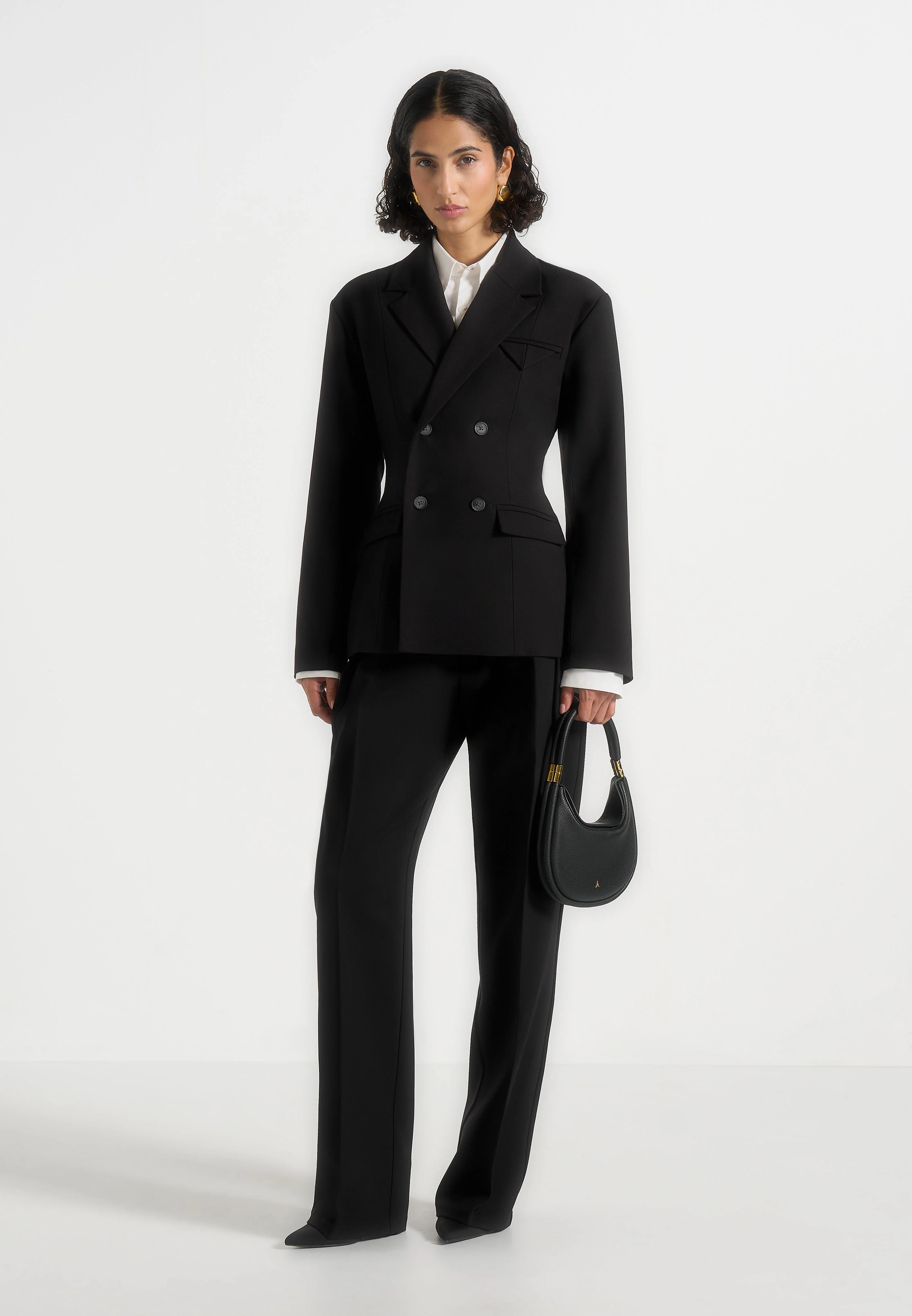 Maia - Double Breasted Blazer - Black - Image 2