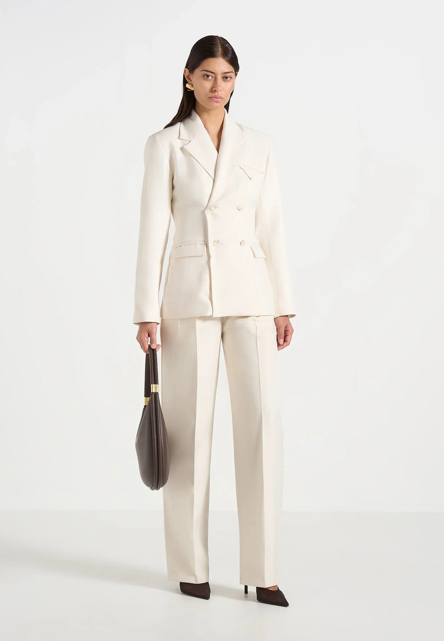 Maia - Double Breasted Blazer - Off White - Image 3