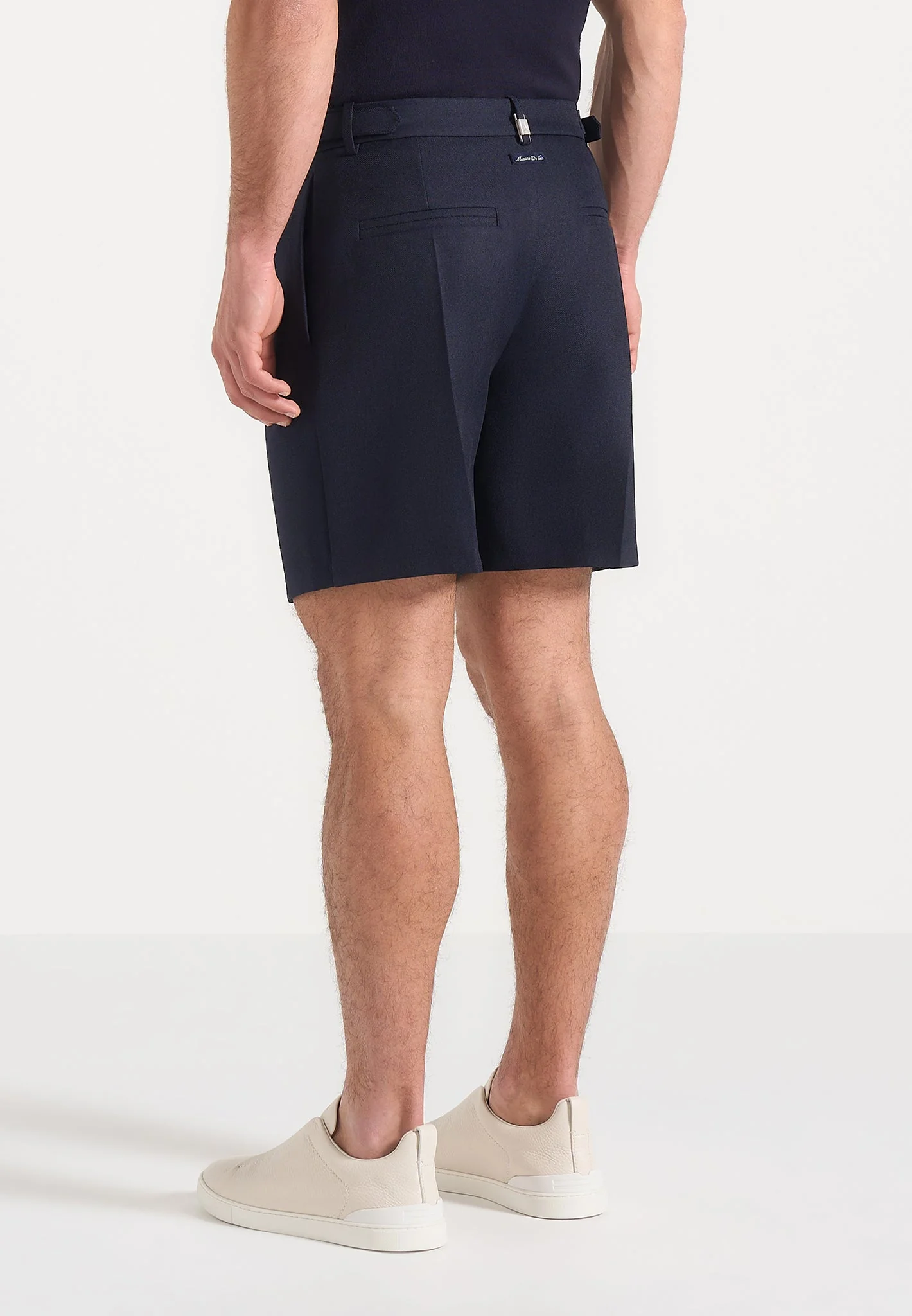 Marin - Tailored Pleated Shorts - Navy - Image 4