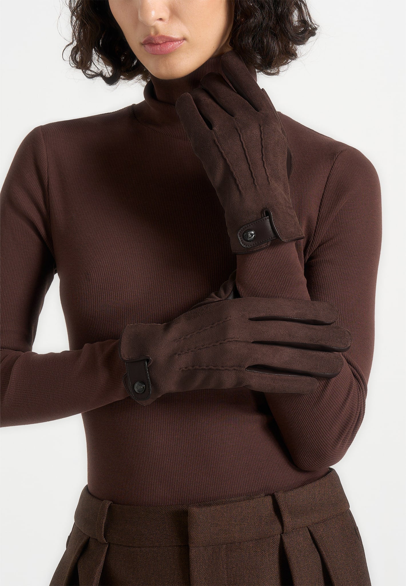 Mario - Suede Gloves - Brown - Image 2