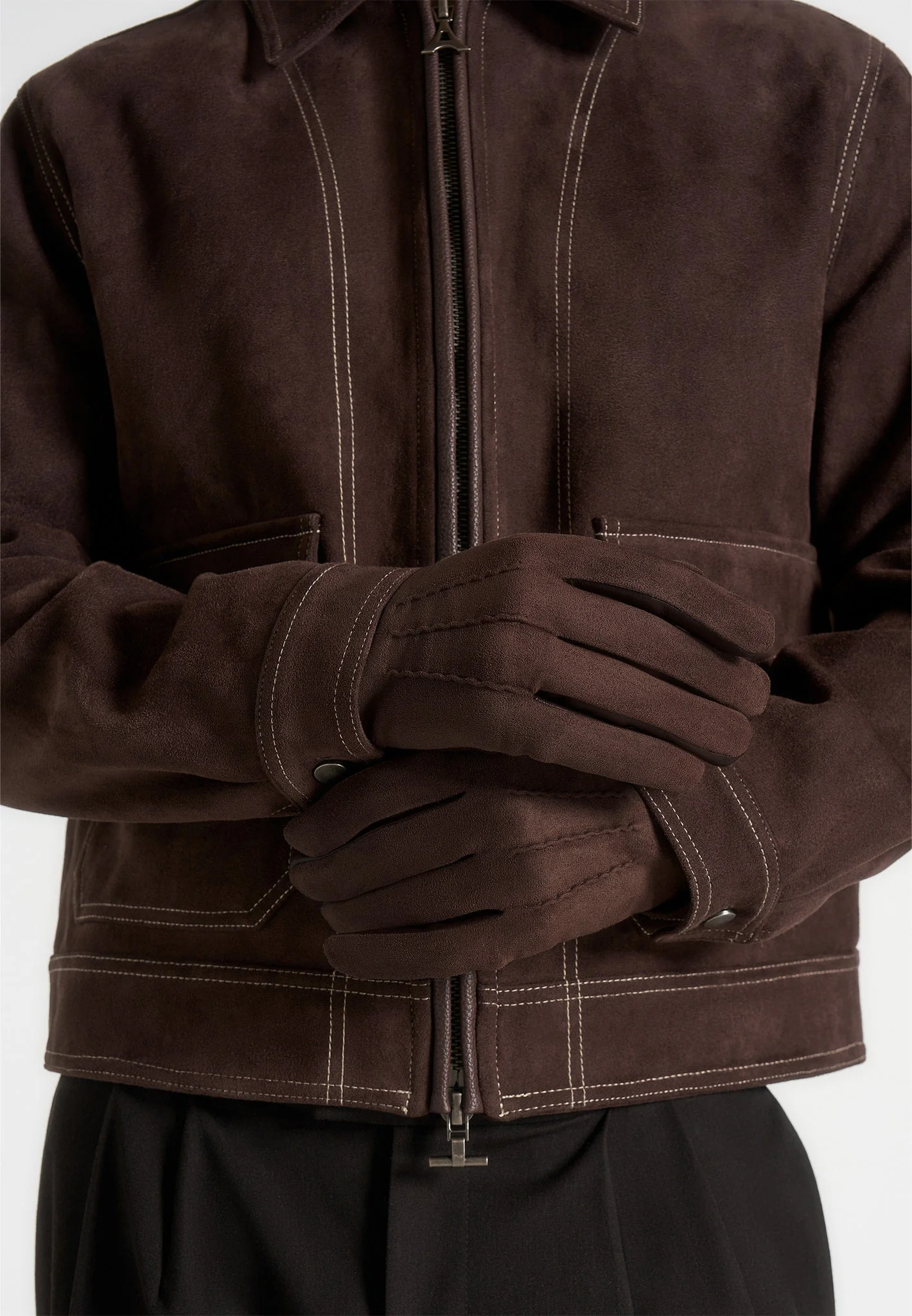 Mario - Suede Gloves - Brown - Image 3