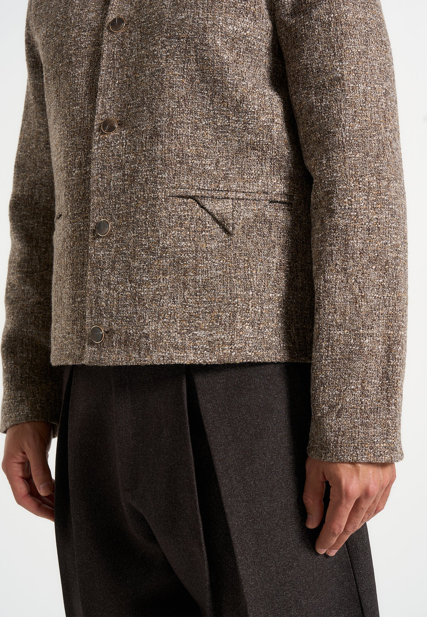 Melvin - Textured Jacket - Taupe - Image 5