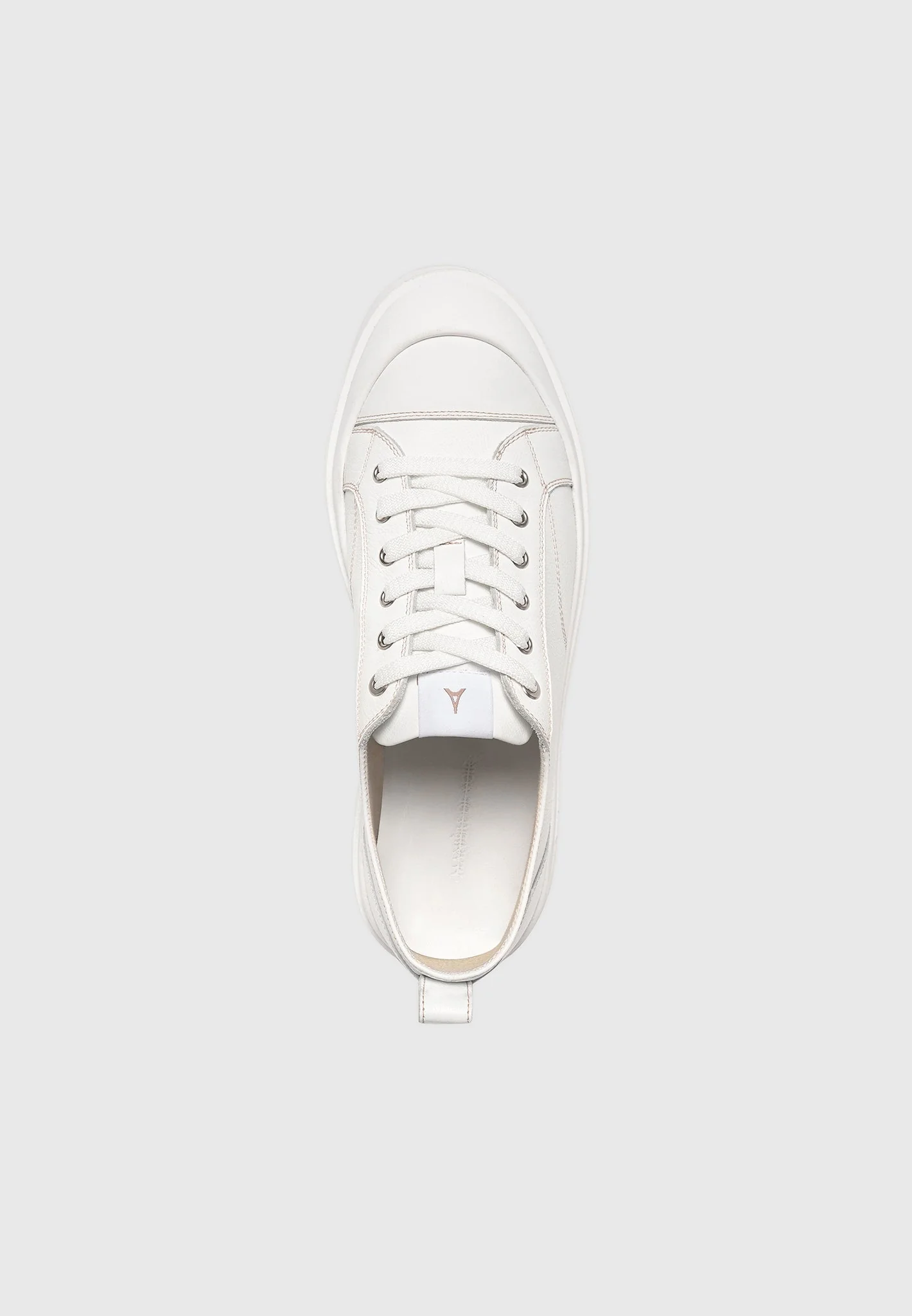 Men's Vienna - Leather Contrast Stitch Sneakers - White - Image 7