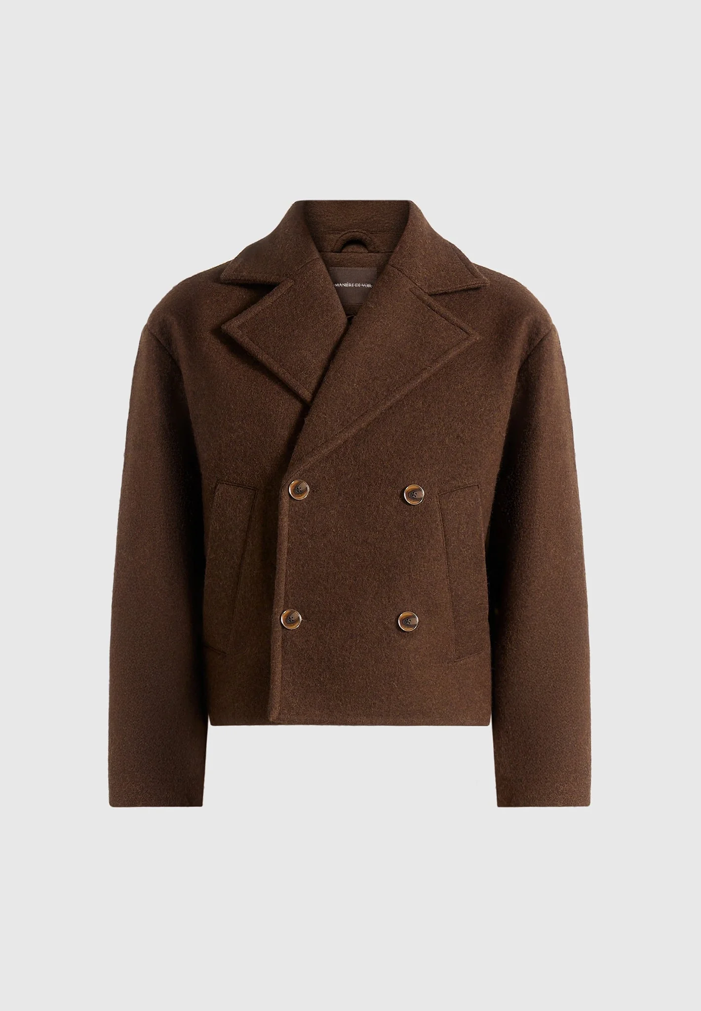 Mika - Unisex Double Breasted Jacket - Brown - Image 8