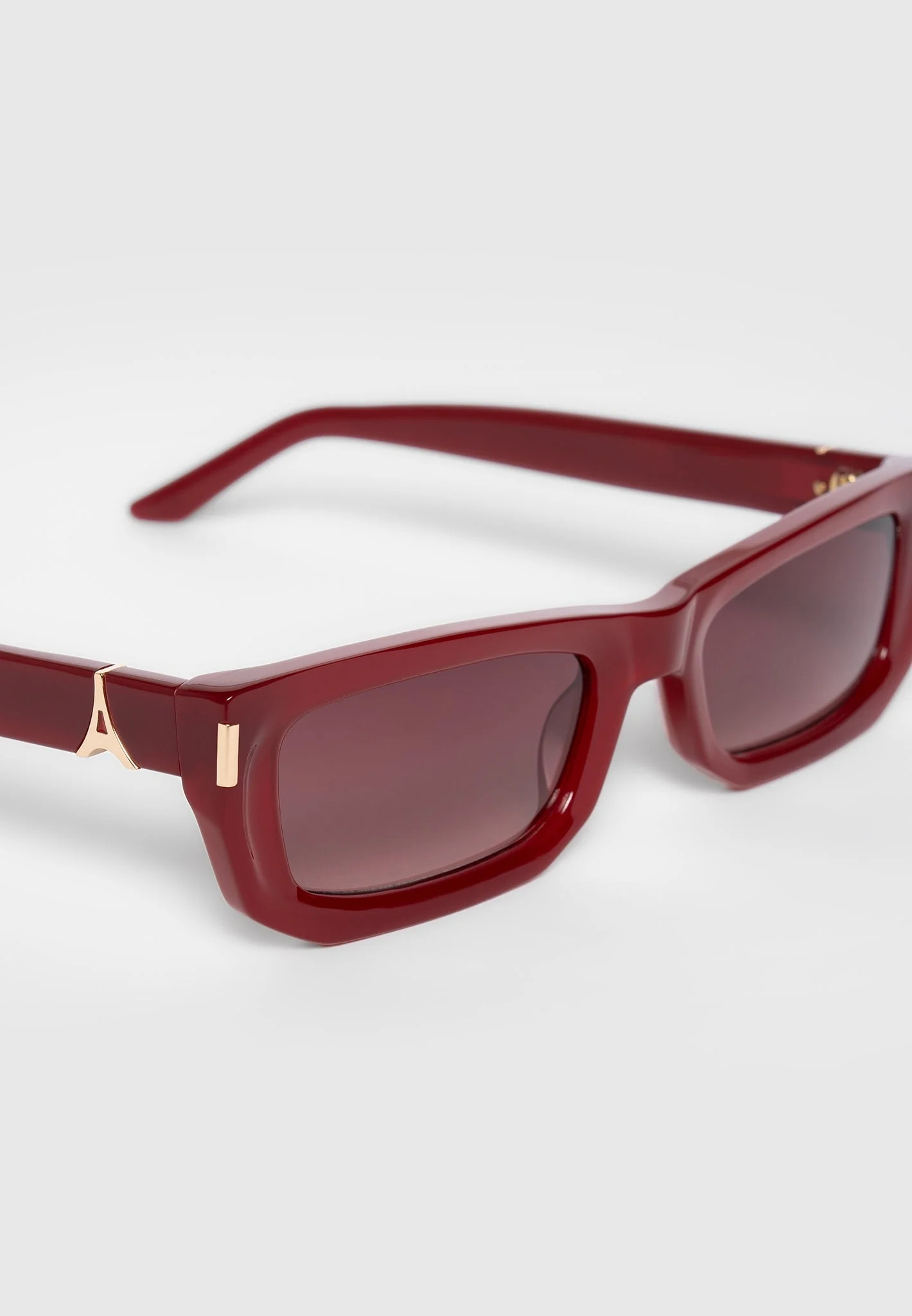 Milan - Curved-Frame Sunglasses - Red - Image 5