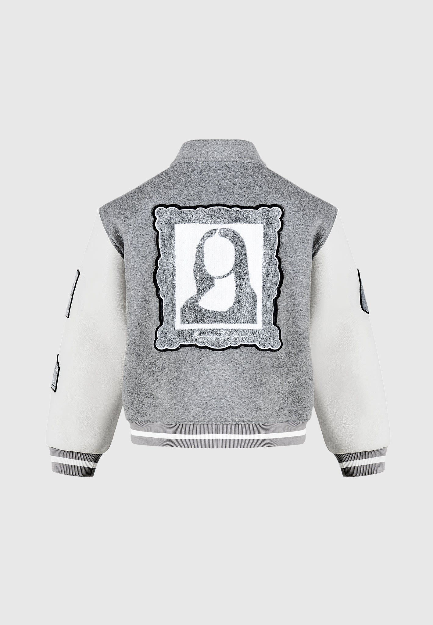 Mona Lisa-  Wool Blend Varsity Jacket - Grey - Image 10