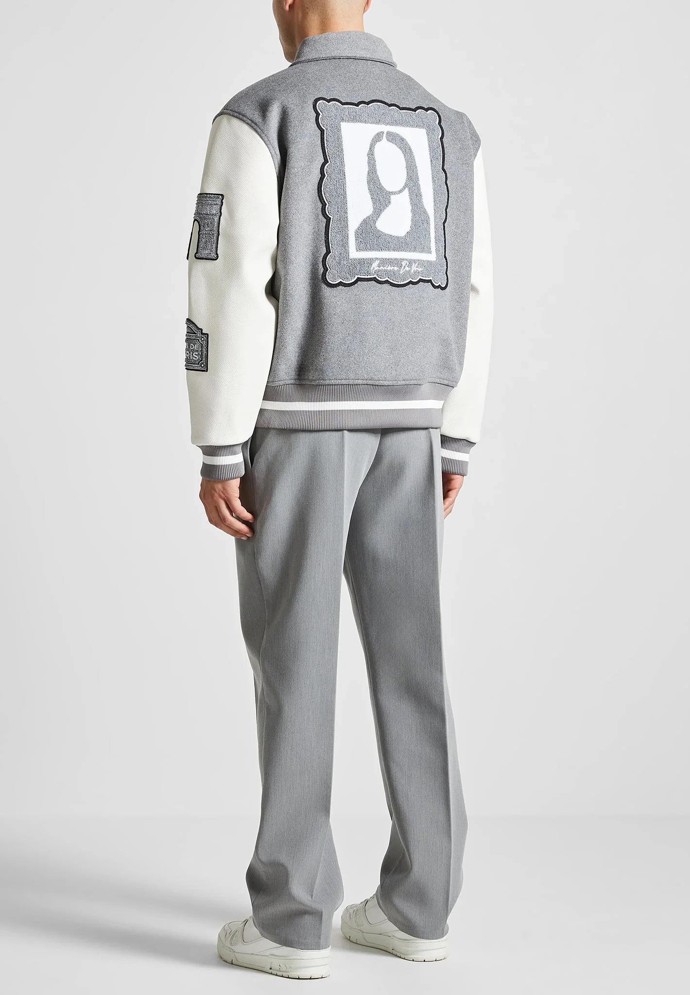 Mona Lisa-  Wool Blend Varsity Jacket - Grey - Image 6