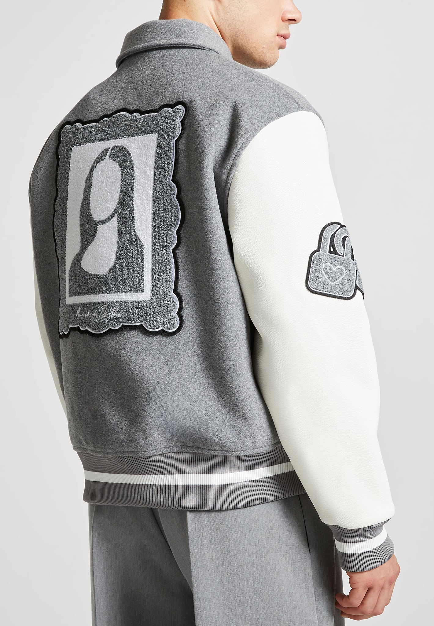 Mona Lisa-  Wool Blend Varsity Jacket - Grey - Image 9