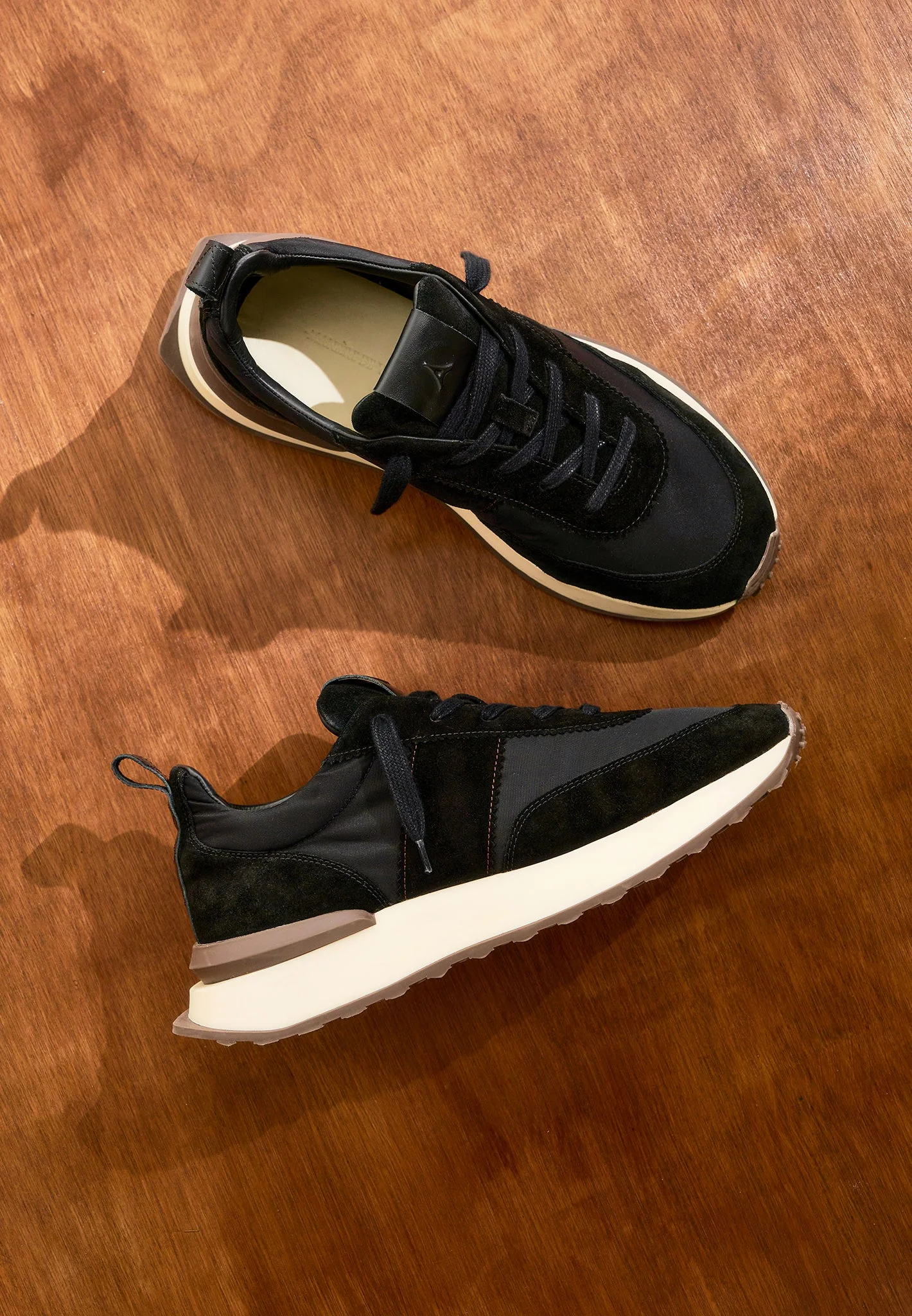 Monaco - Suede and Nylon Runner - Black - Image 11