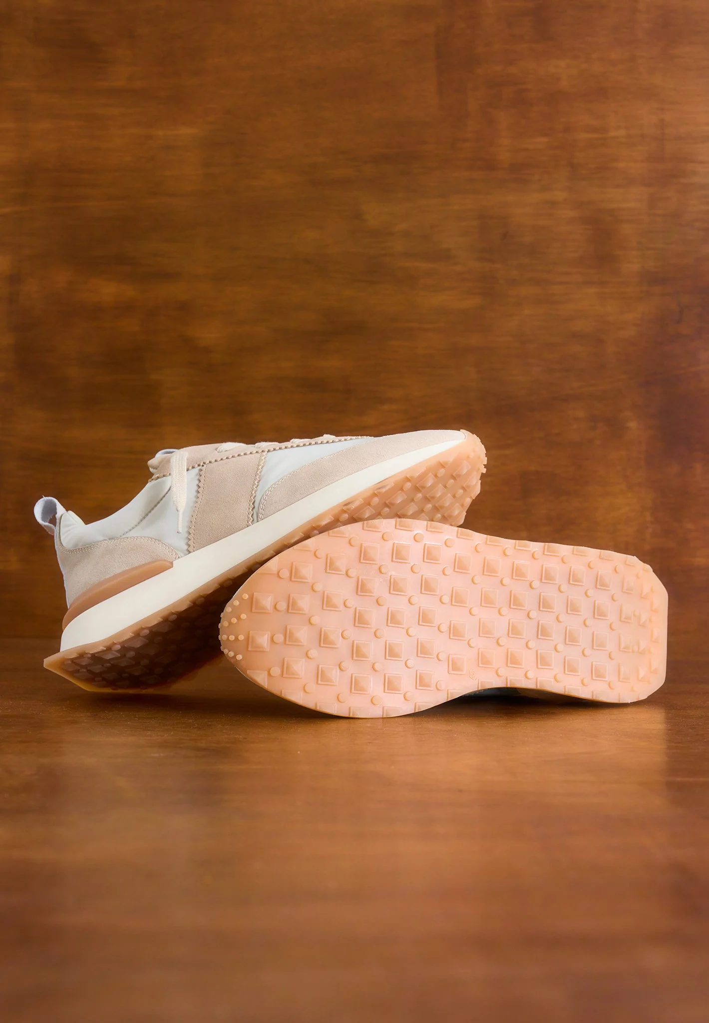 Monaco - Suede and Nylon Runner - Cream - Image 10