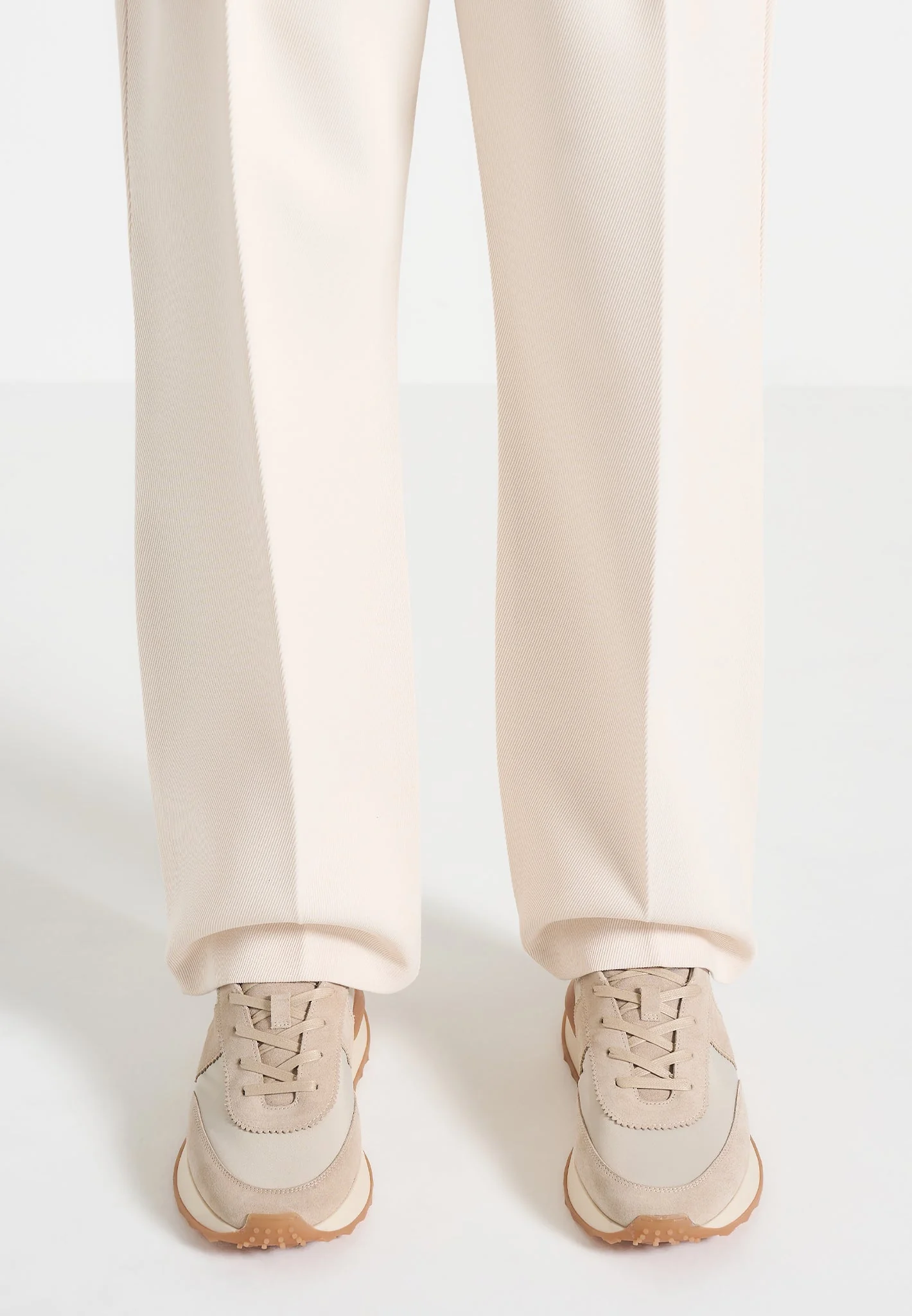 Monaco - Suede and Nylon Runner - Cream - Image 4