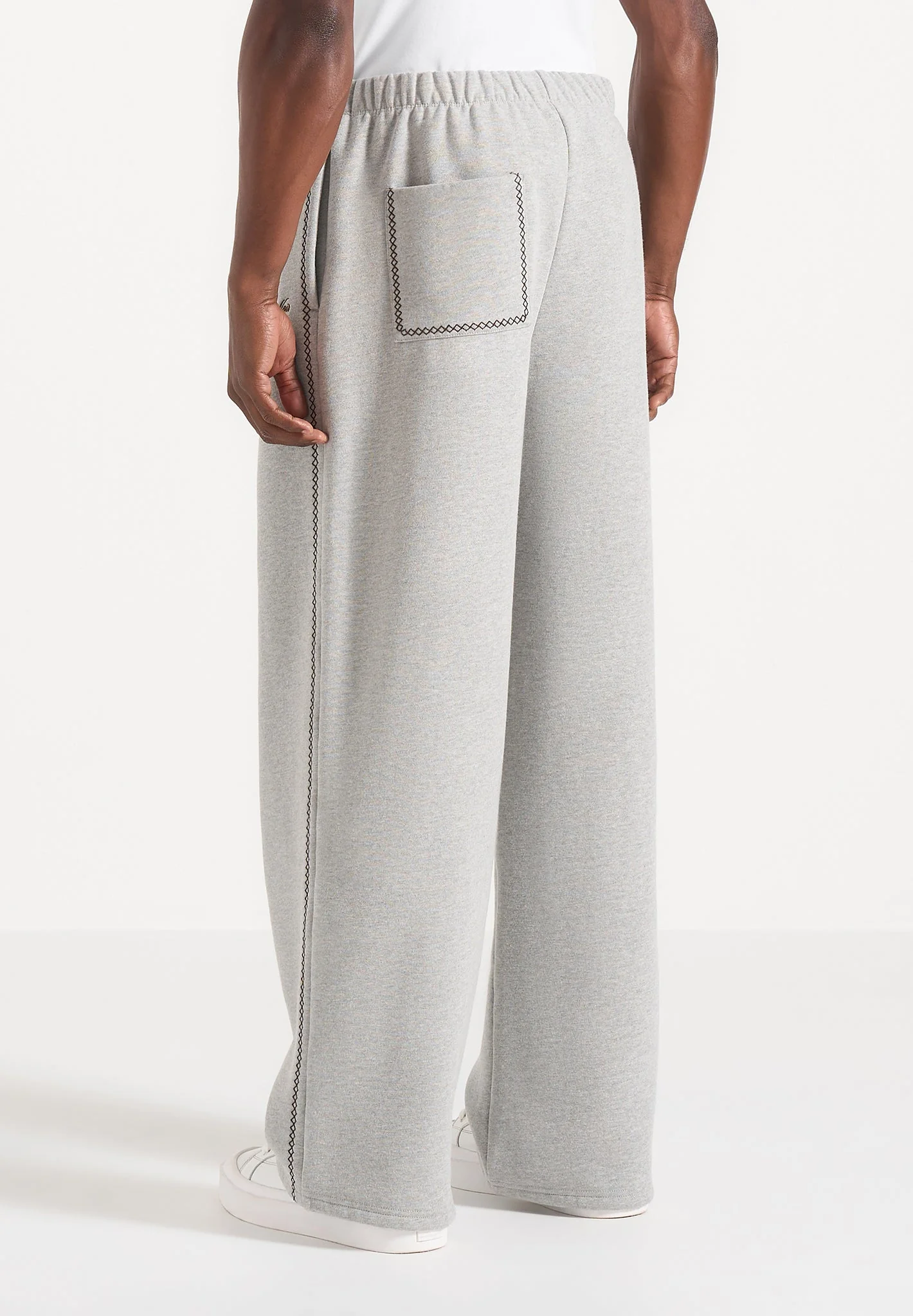 Morgan - Unisex Whipstitch Regular Joggers - Light Grey - Image 6