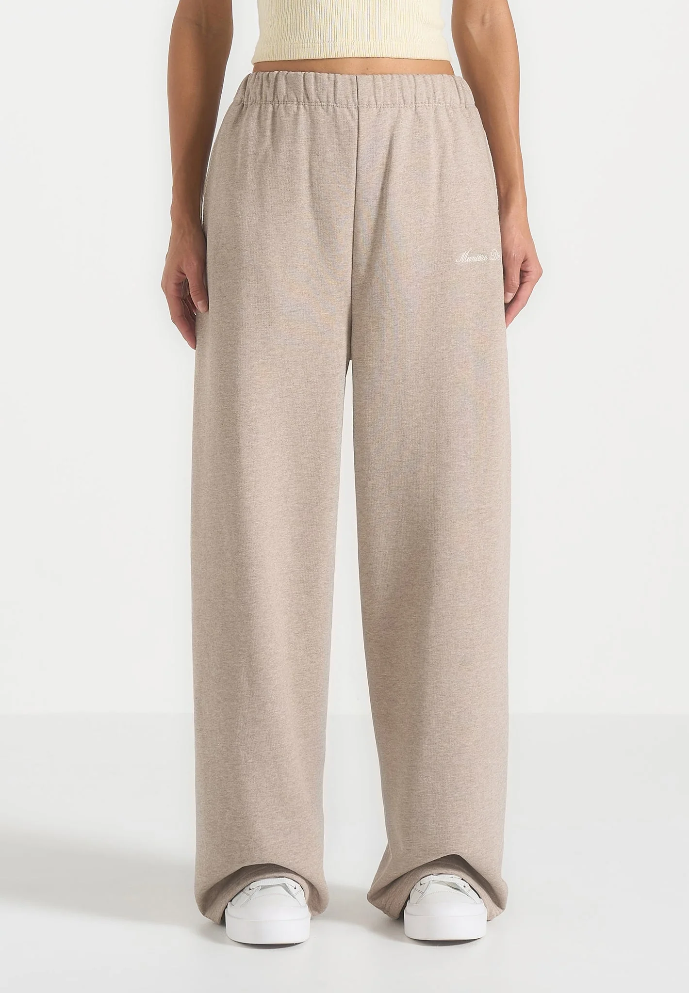 Morgan - Unisex Whipstitch Wide Leg Jogger - Taupe - Image 10