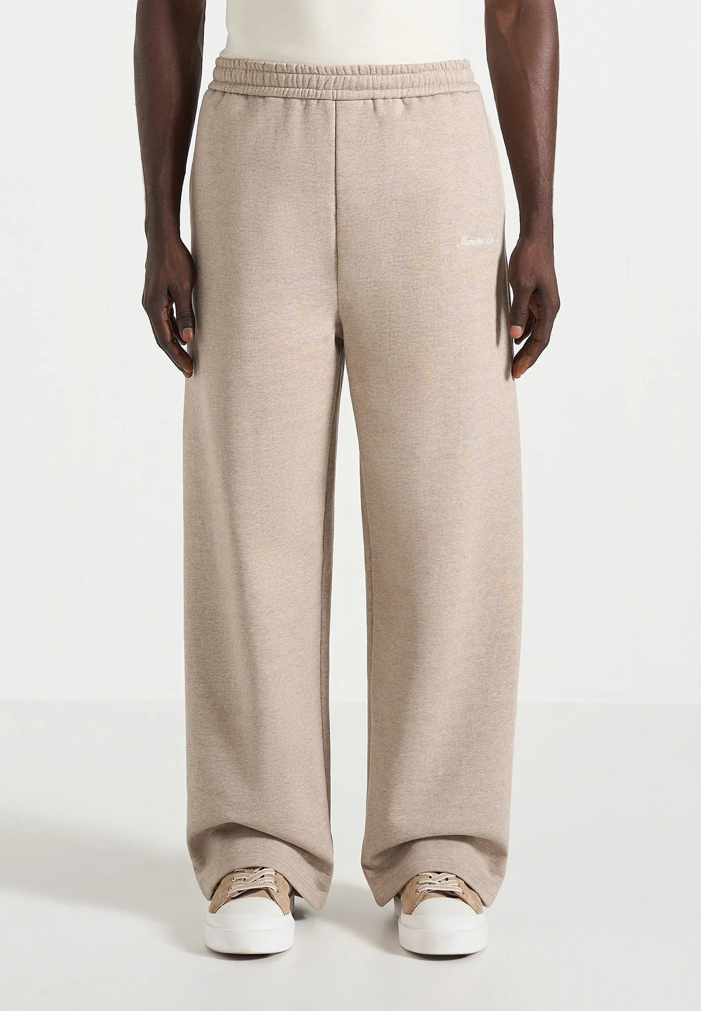 Morgan - Unisex Whipstitch Wide Leg Jogger - Taupe - Image 5