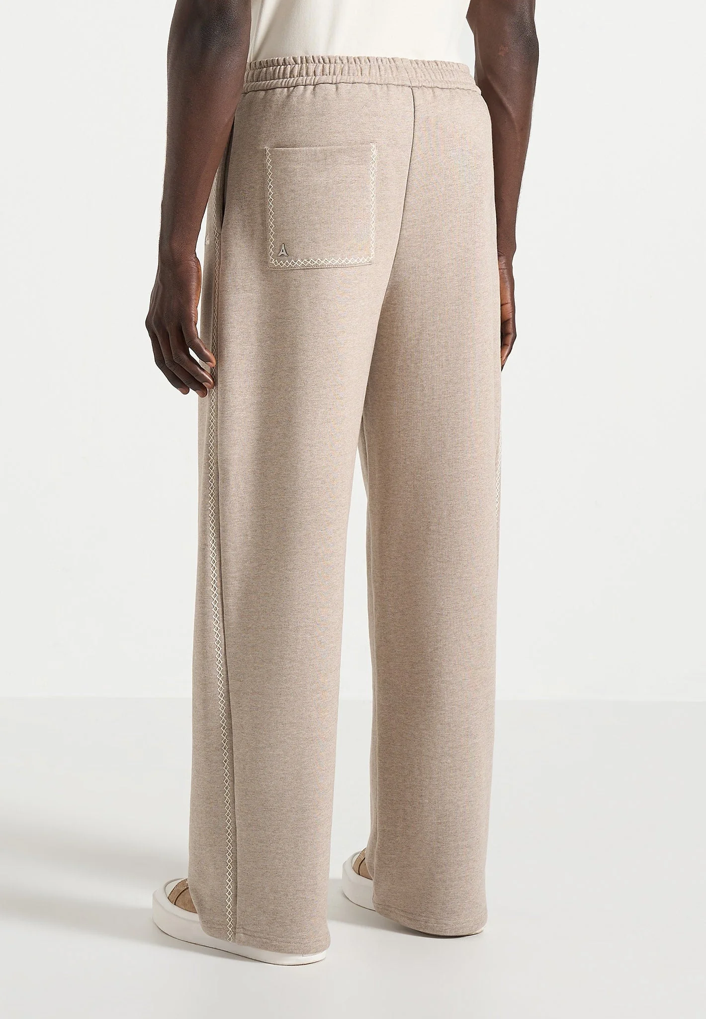 Morgan - Unisex Whipstitch Wide Leg Jogger - Taupe - Image 7