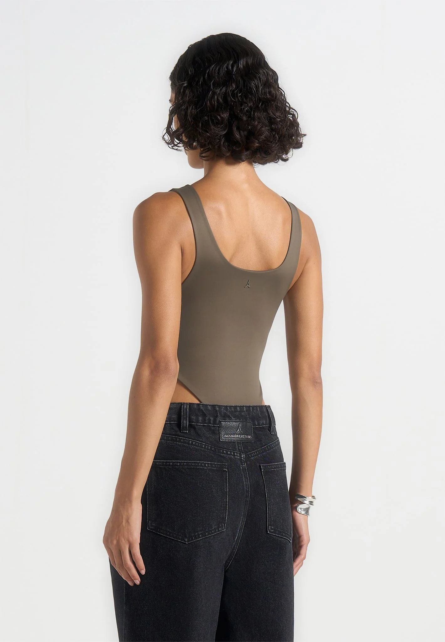 Noa - V-Neck Bodysuit - Olive - Image 4