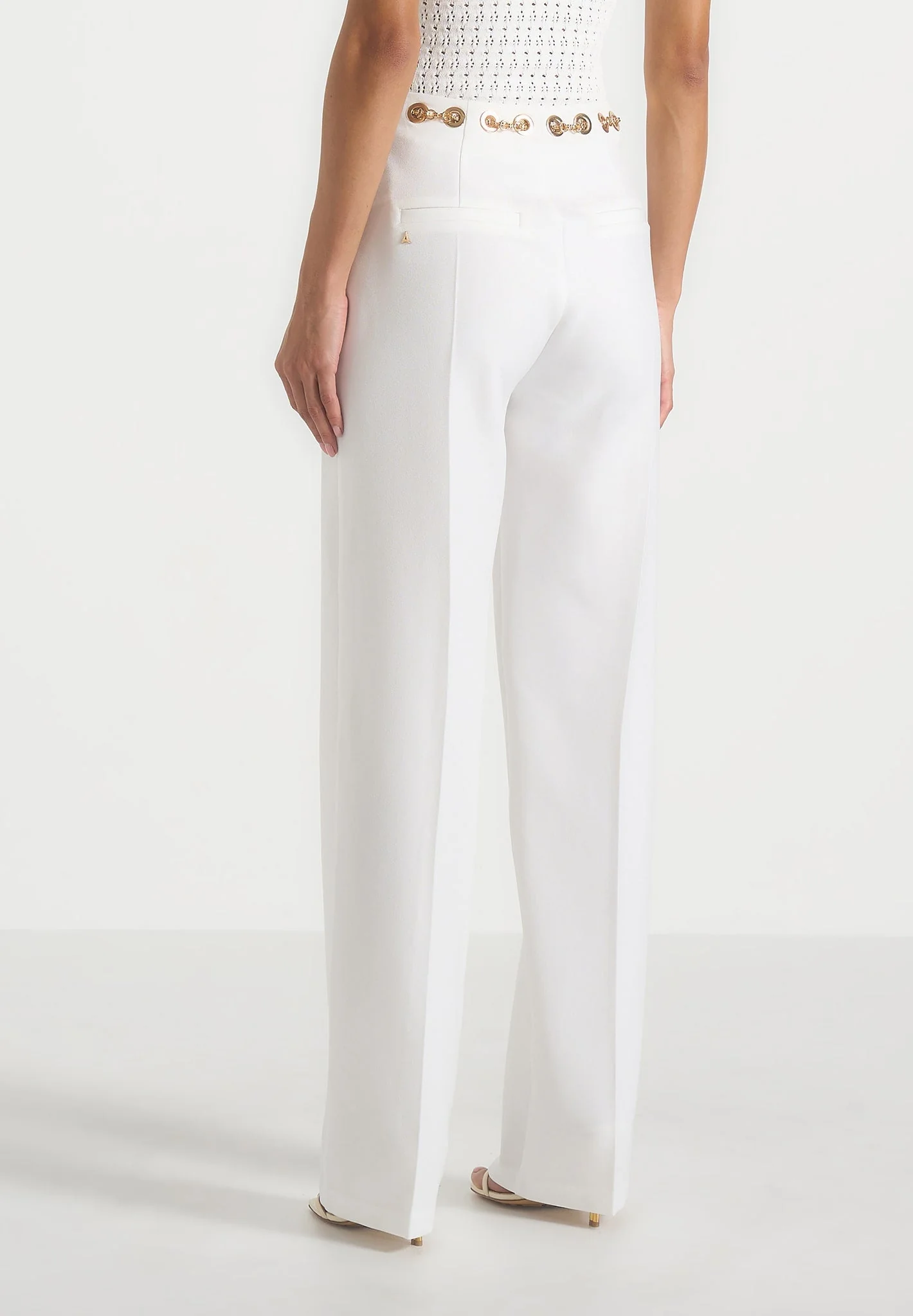 Perrine - Hardware Detail Belted Trousers - White - Image 4