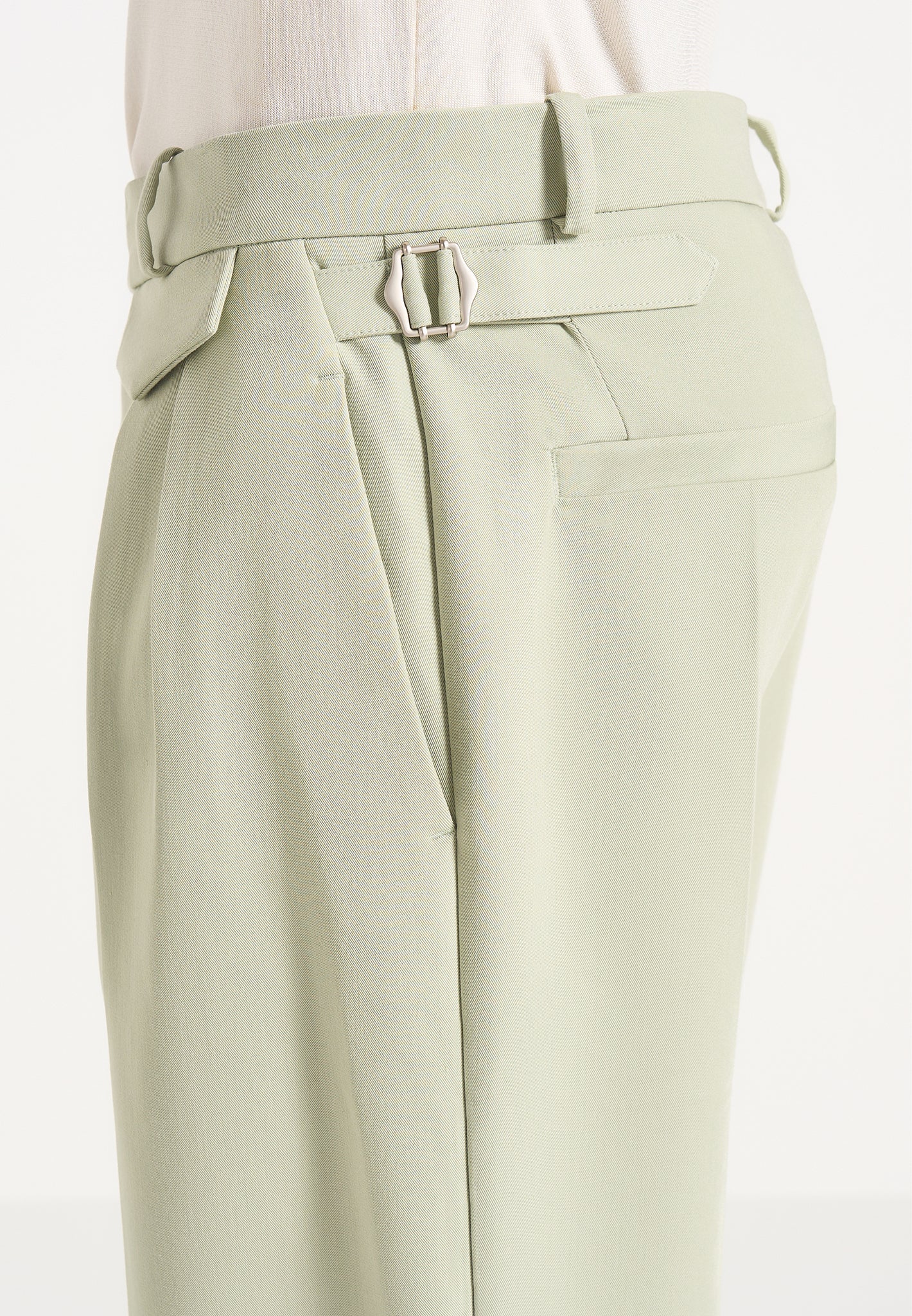 Pierre - Twin Pleat Tailored Pants - Sage - Image 2