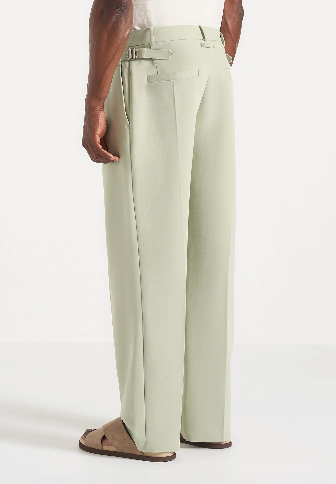 Pierre - Twin Pleat Tailored Pants - Sage - Image 4