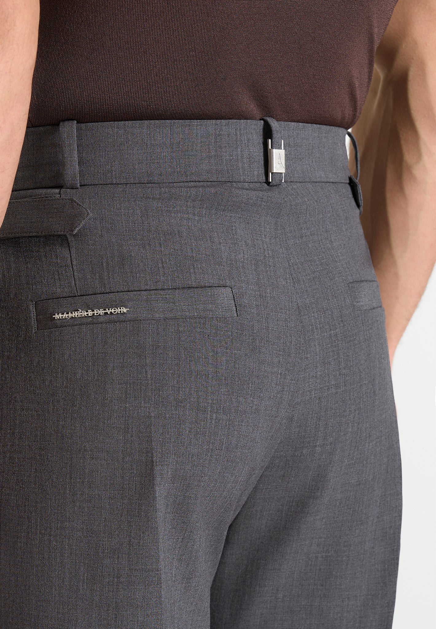 Pierre - Twin Pleat Tailored Pants - Grey - Image 6