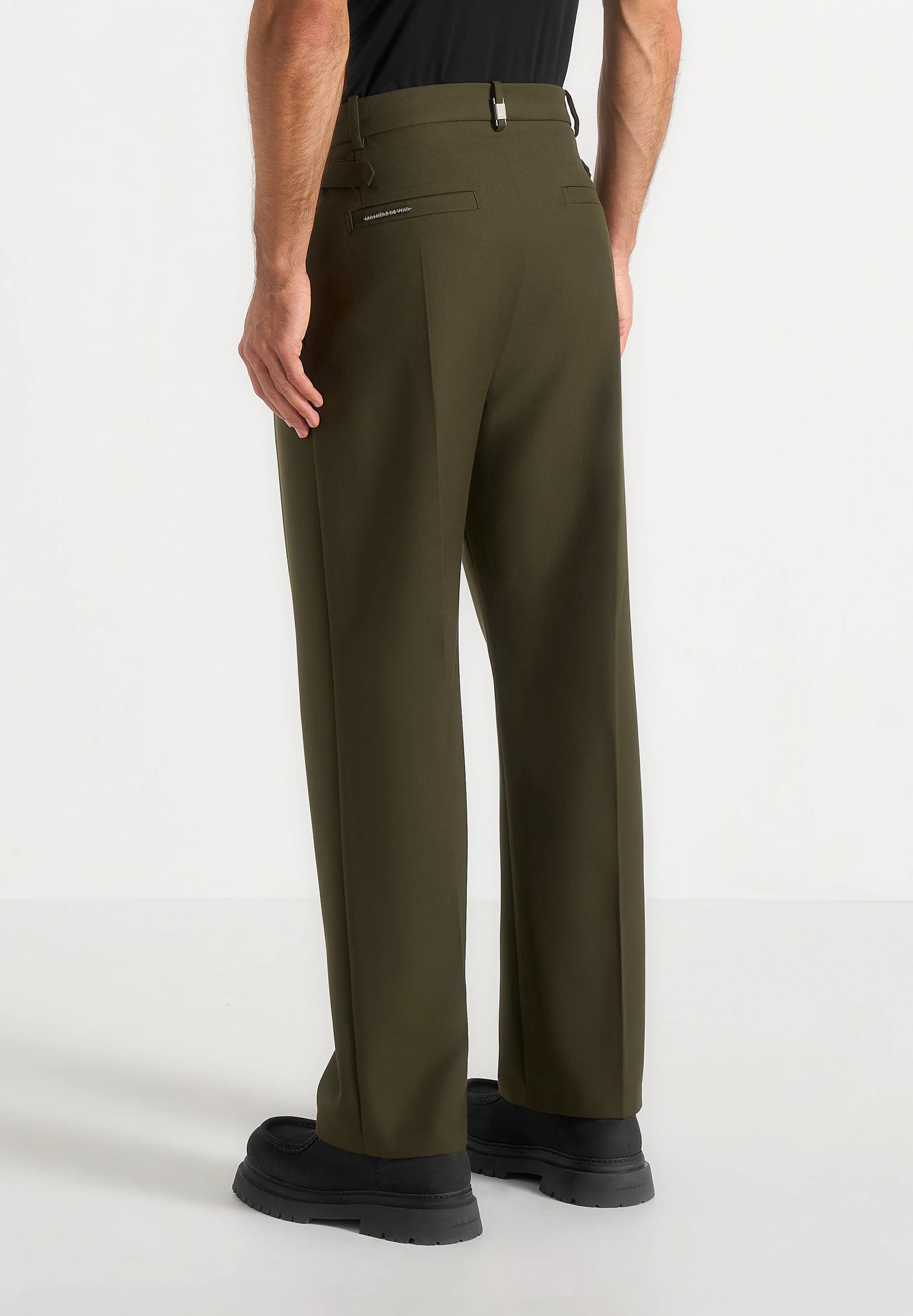 Pierre - Twin Pleat Tailored Pants - Olive - Image 5