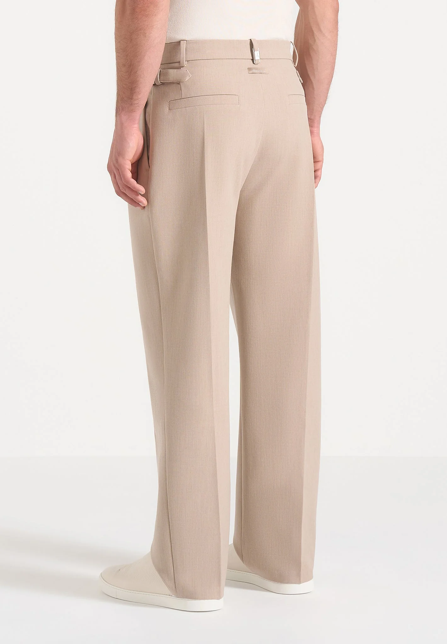 Pierre - Twin Pleat Tailored Pants - Beige - Image 4