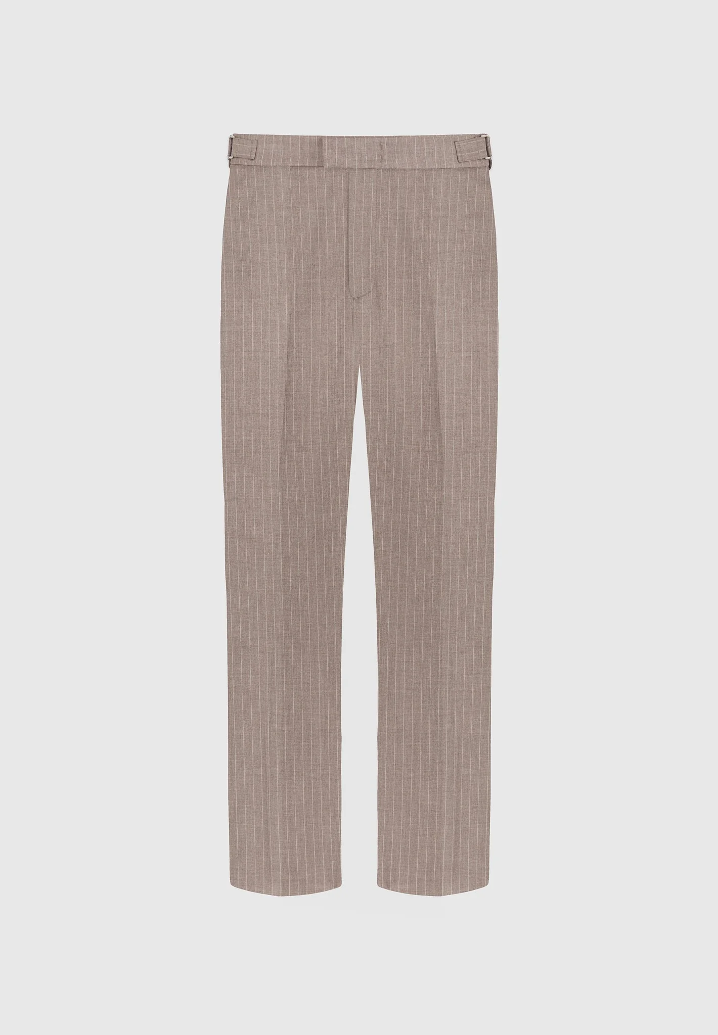 Joseph - Regular Fit Pinstripe Tailored Trousers - Taupe - Image 6