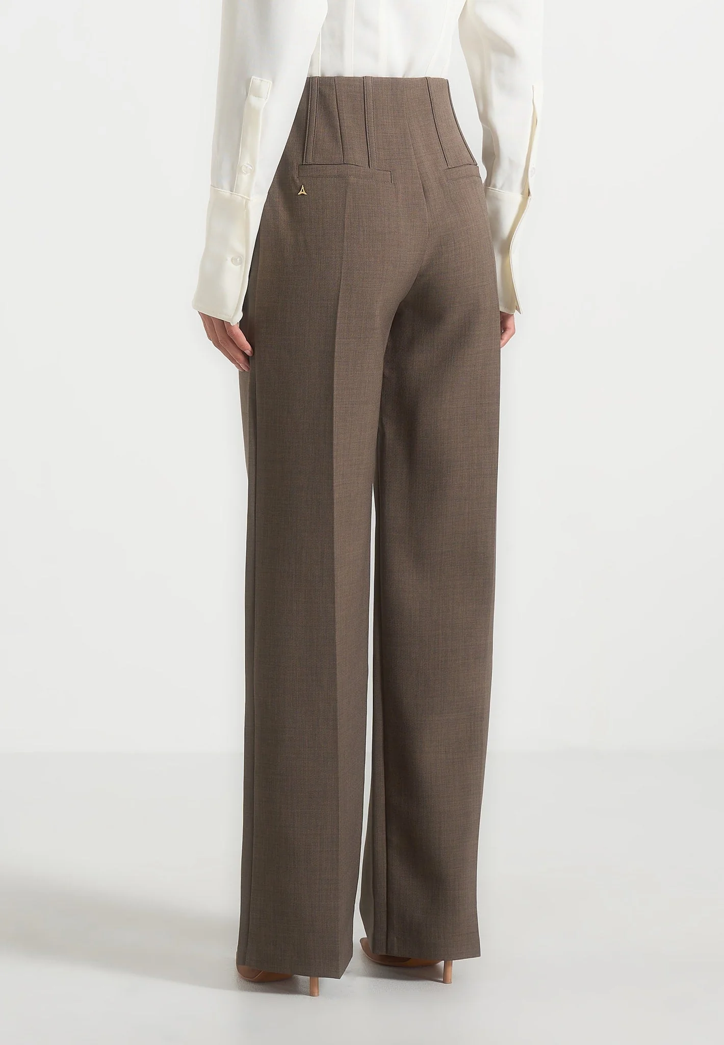 Rafaela - Corset Waist Tailored Trousers - Beige - Image 3