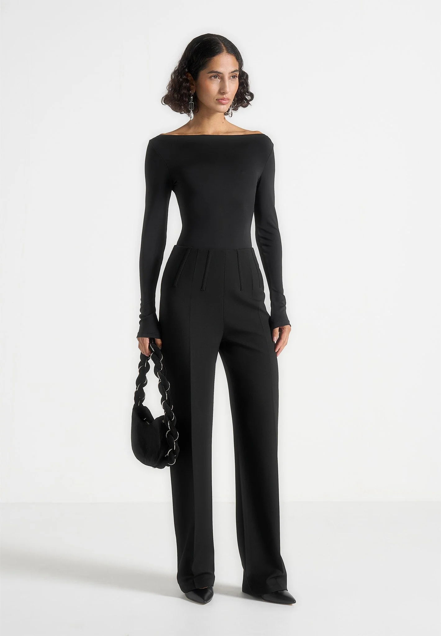 Rafaela - Corset Waist Tailored Trousers - Black - Image 2