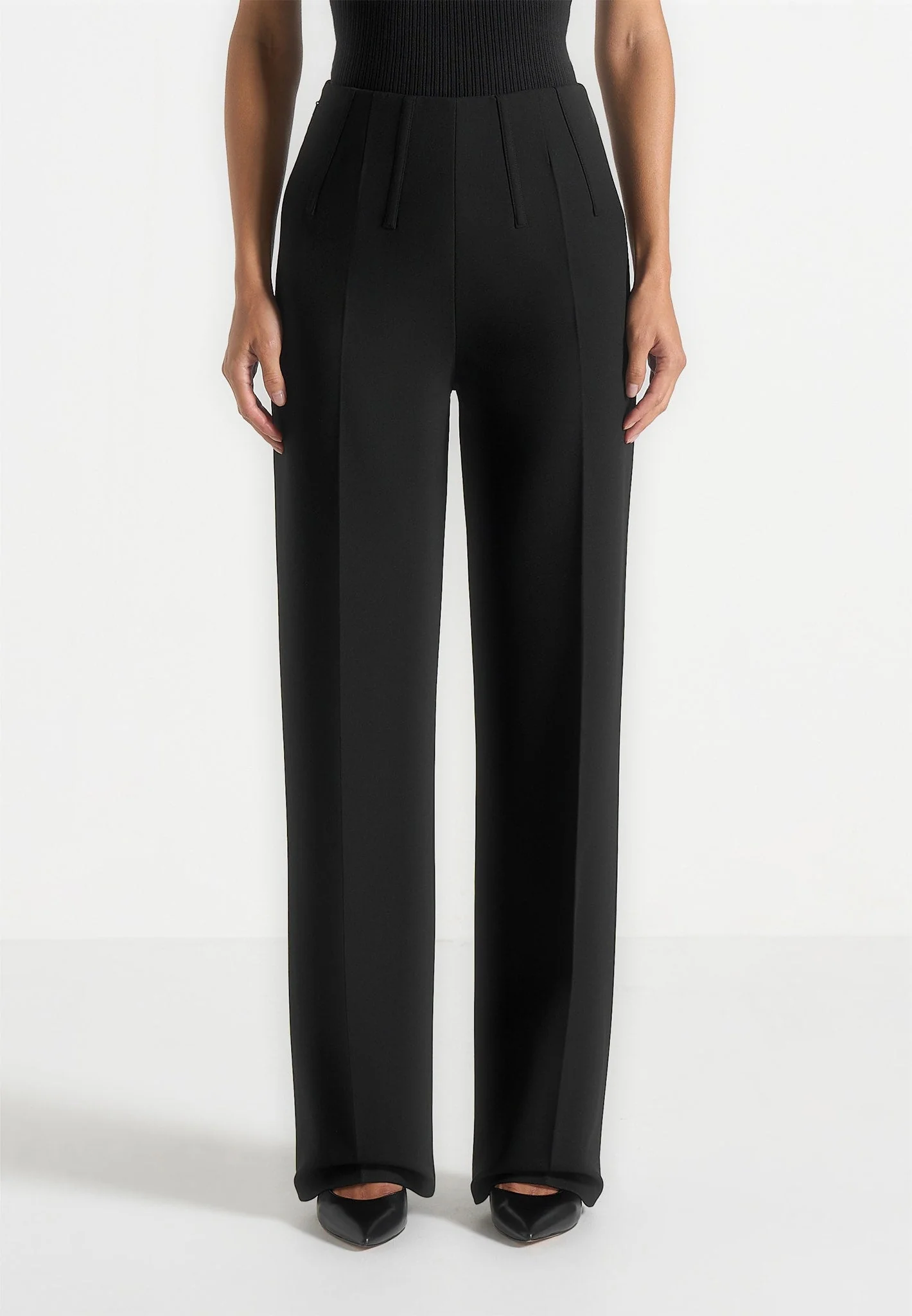 Rafaela - Corset Waist Tailored Trousers - Black - Image 4