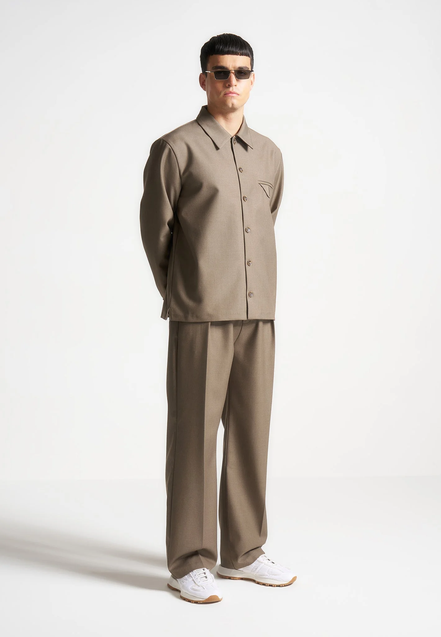 Dorian - Pleated Tailored Pants - Khaki - Image 3