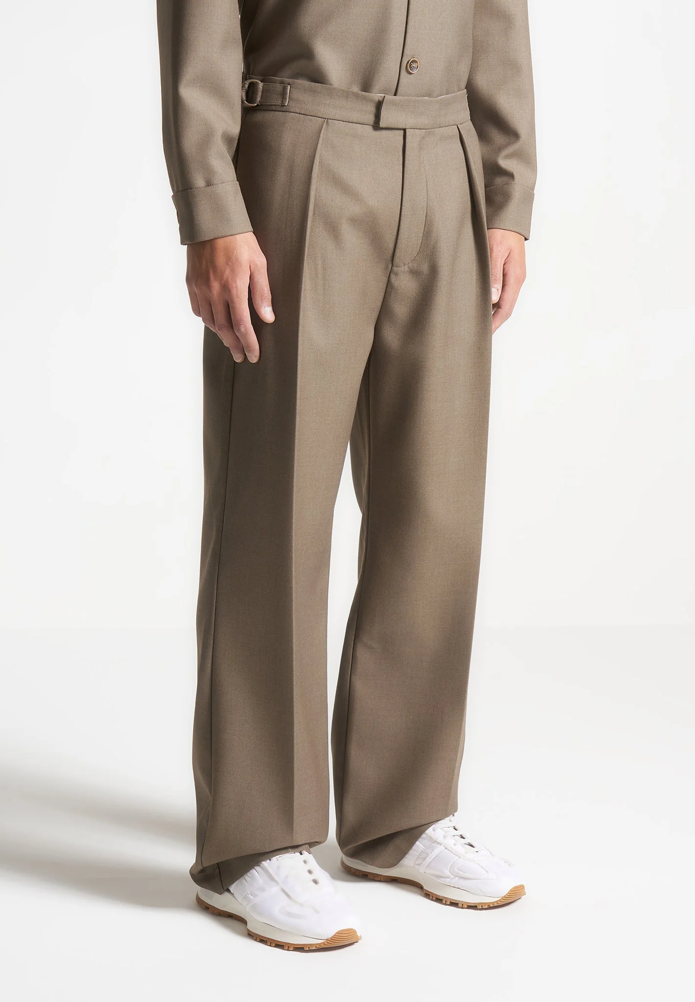 Dorian - Pleated Tailored Pants - Khaki - Image 5