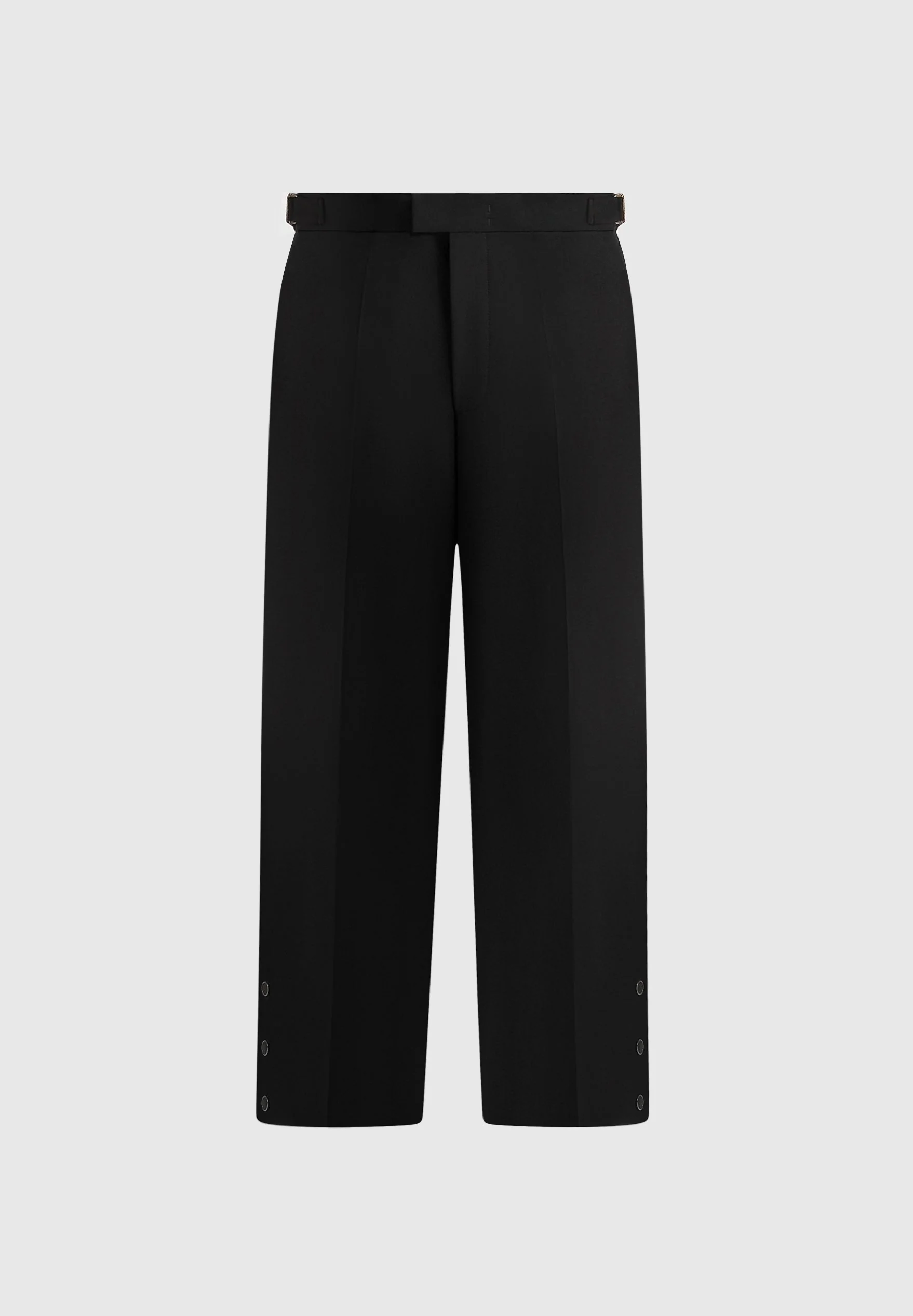 Boris - Relaxed Fit Tailored Button Cuff Trousers - Black - Image 8
