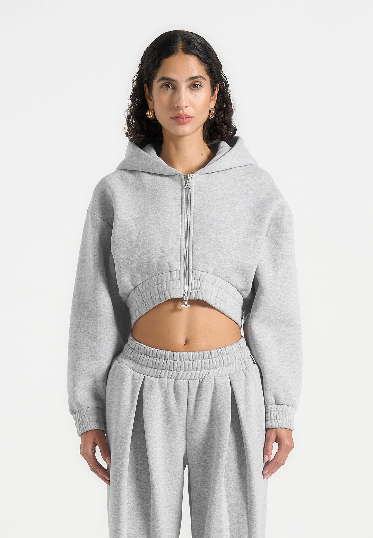 Josiane - Relaxed Zip Through Hoodie - Grey - Image 4