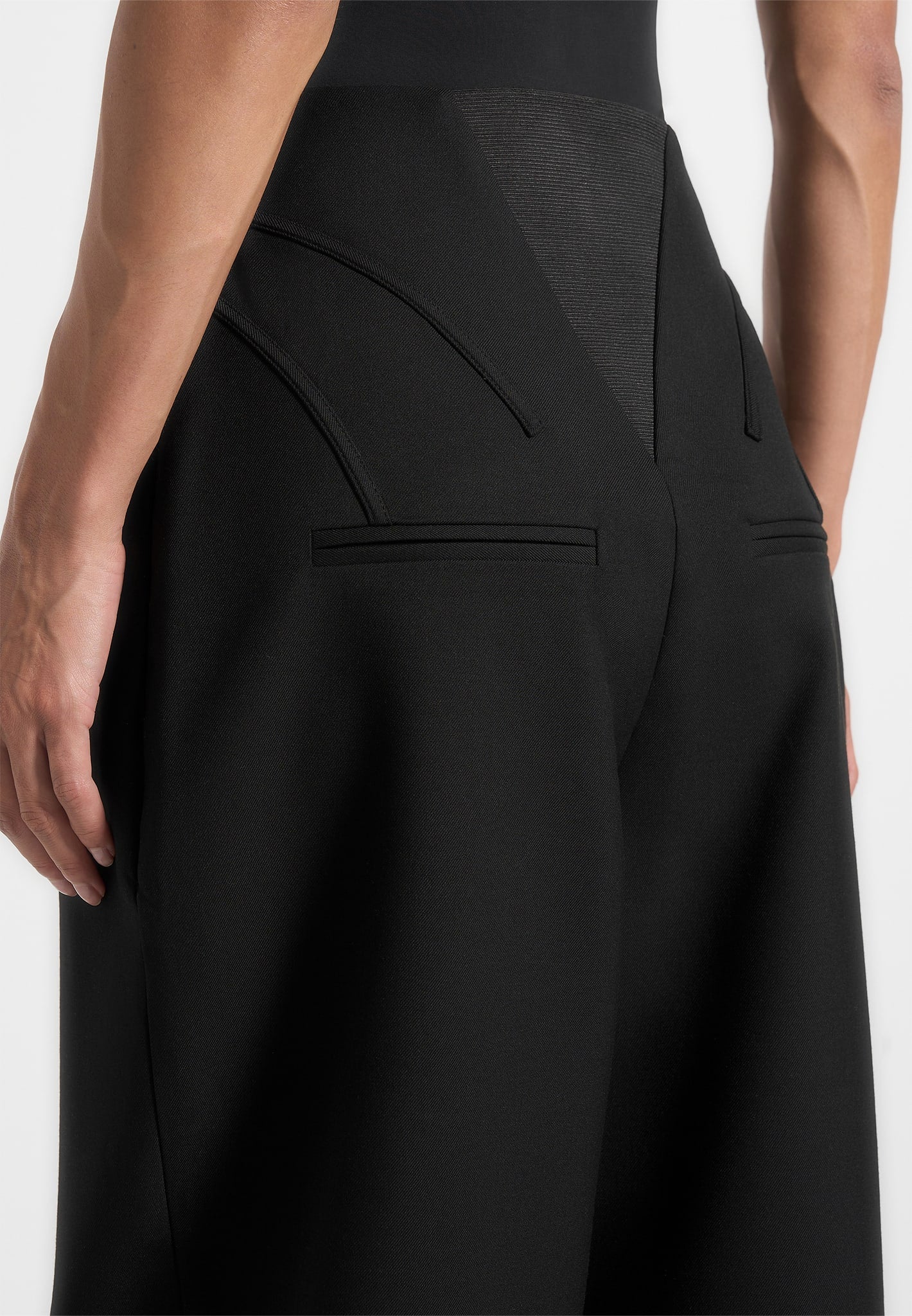 Rena - High Waisted Corset Sculptural Trousers - Black - Image 3