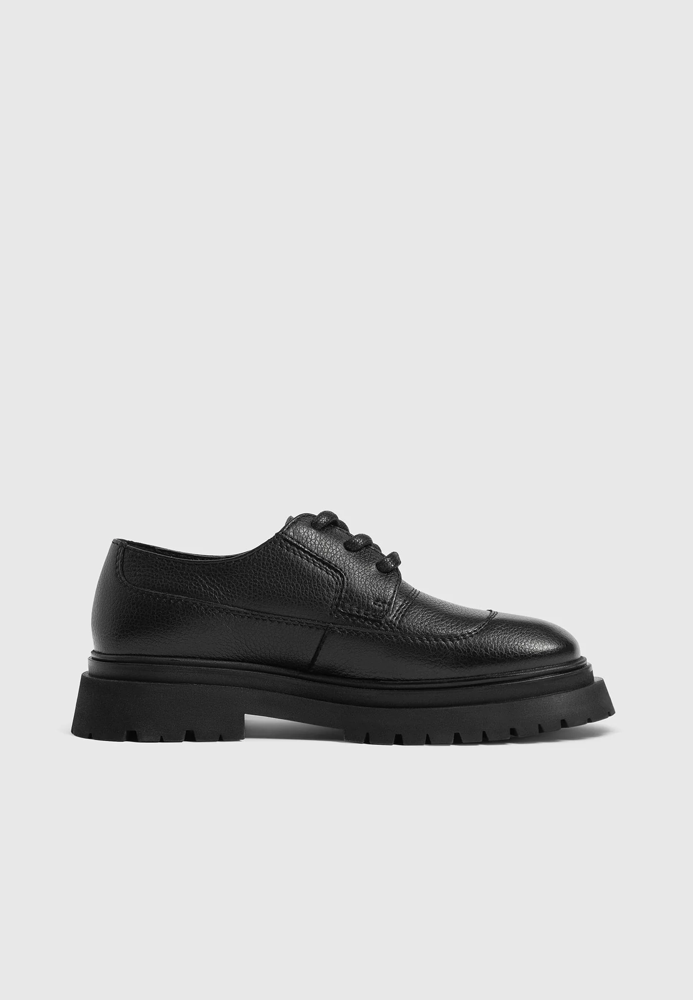 Rennes - Pebbled Leather Derby Shoe - Black - Image 6