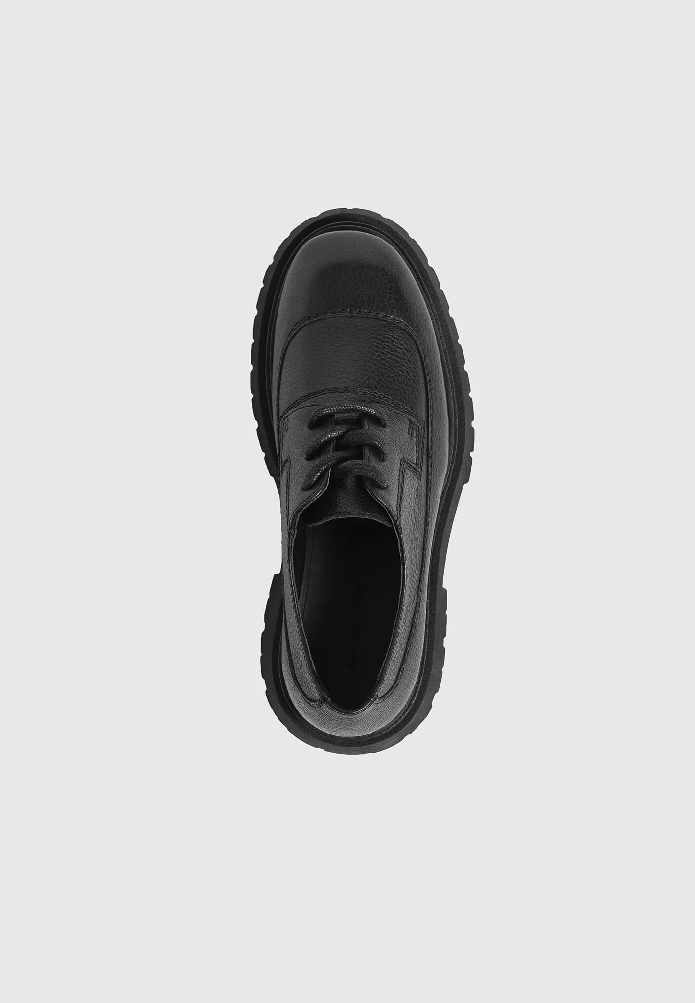 Rennes - Pebbled Leather Derby Shoe - Black - Image 7