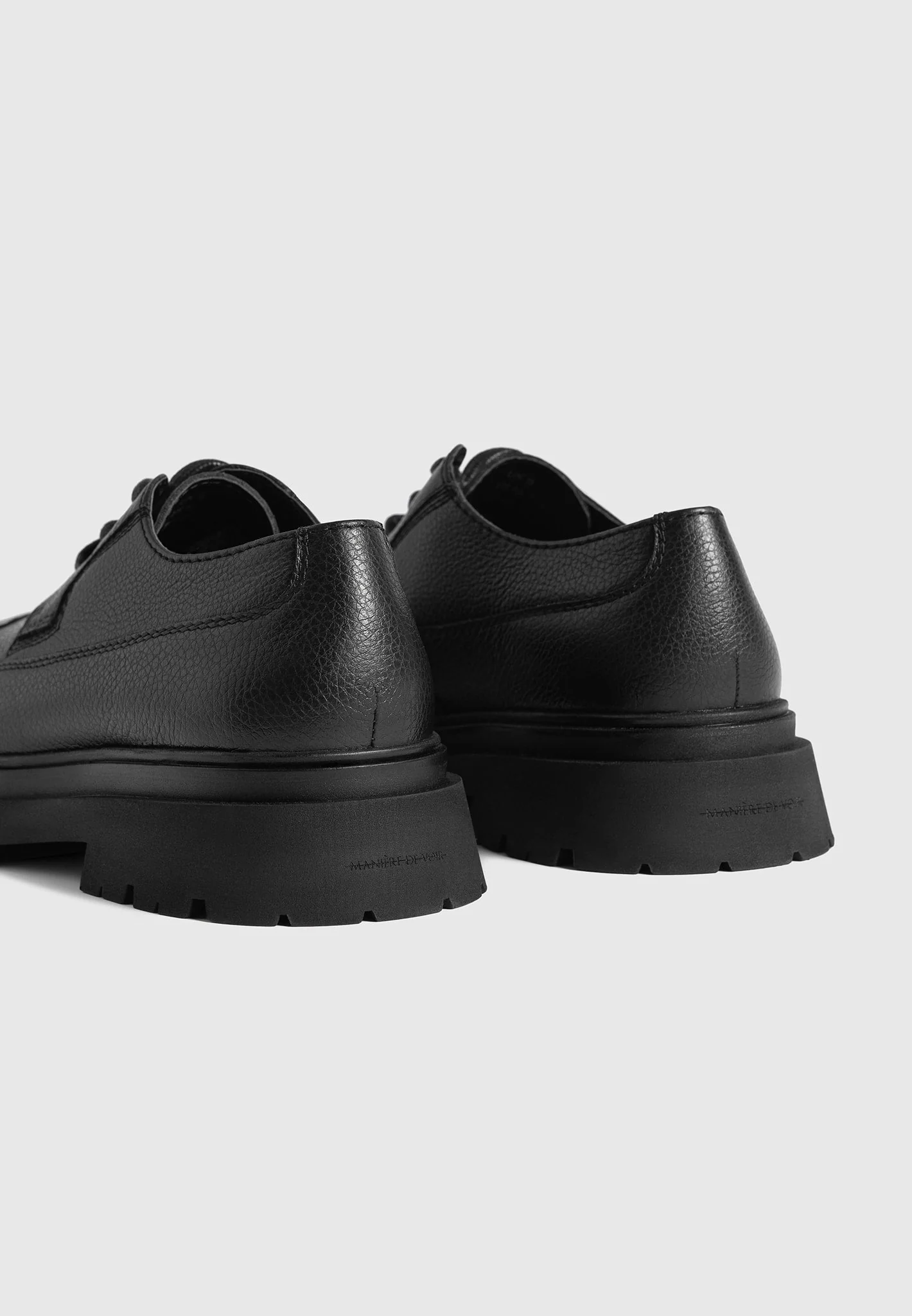 Rennes - Pebbled Leather Derby Shoe - Black - Image 9