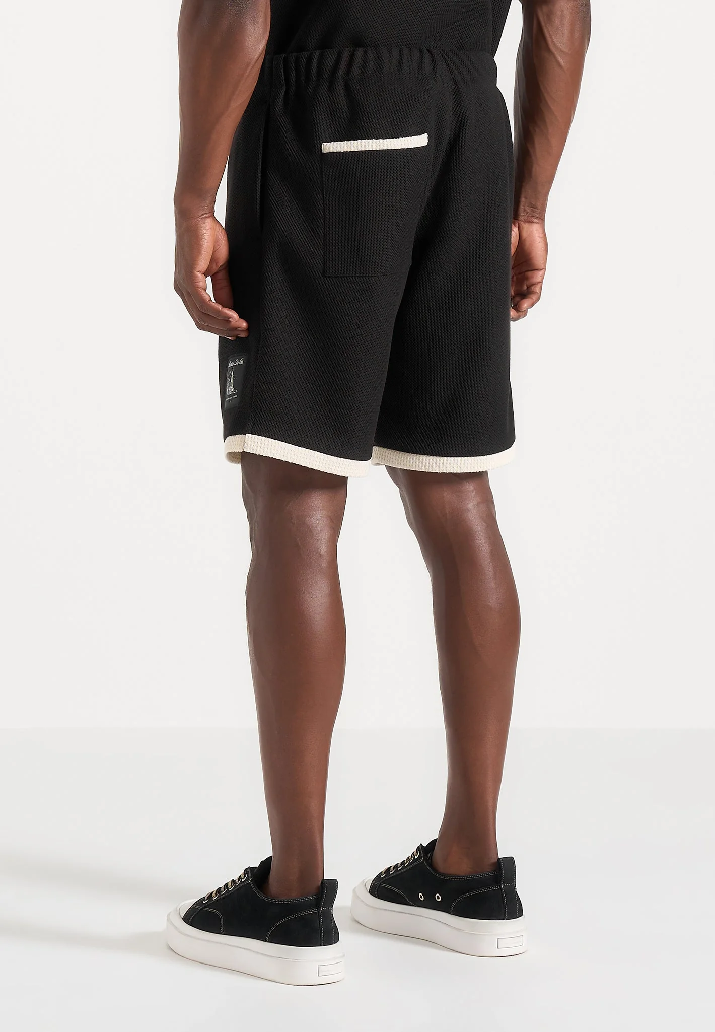 Reuben - Crochet Detail Shorts - Black - Image 3
