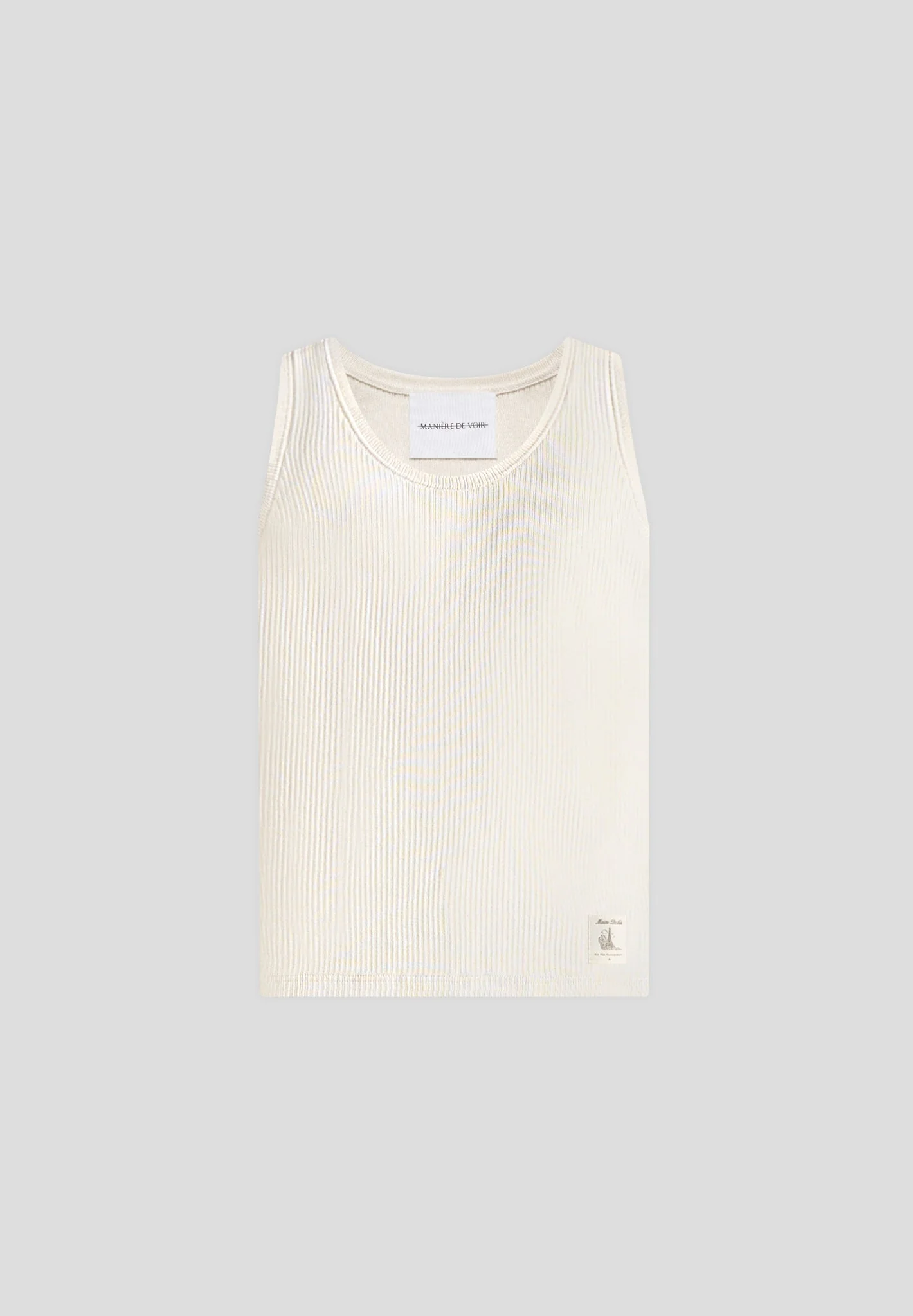 VS001 - Ribbed Cotton Tank Top - Cream - Image 5