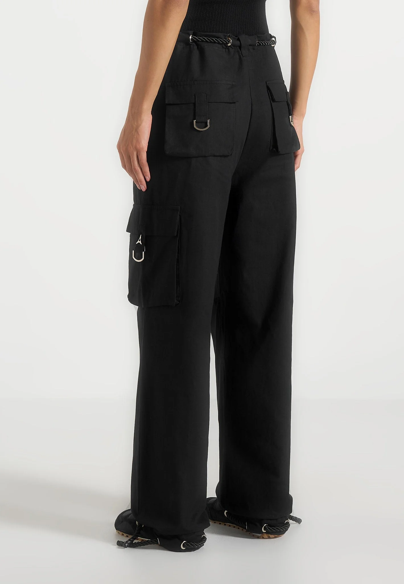 Rosa - Ripstop Parachute Cargo Pants - Black - Image 3