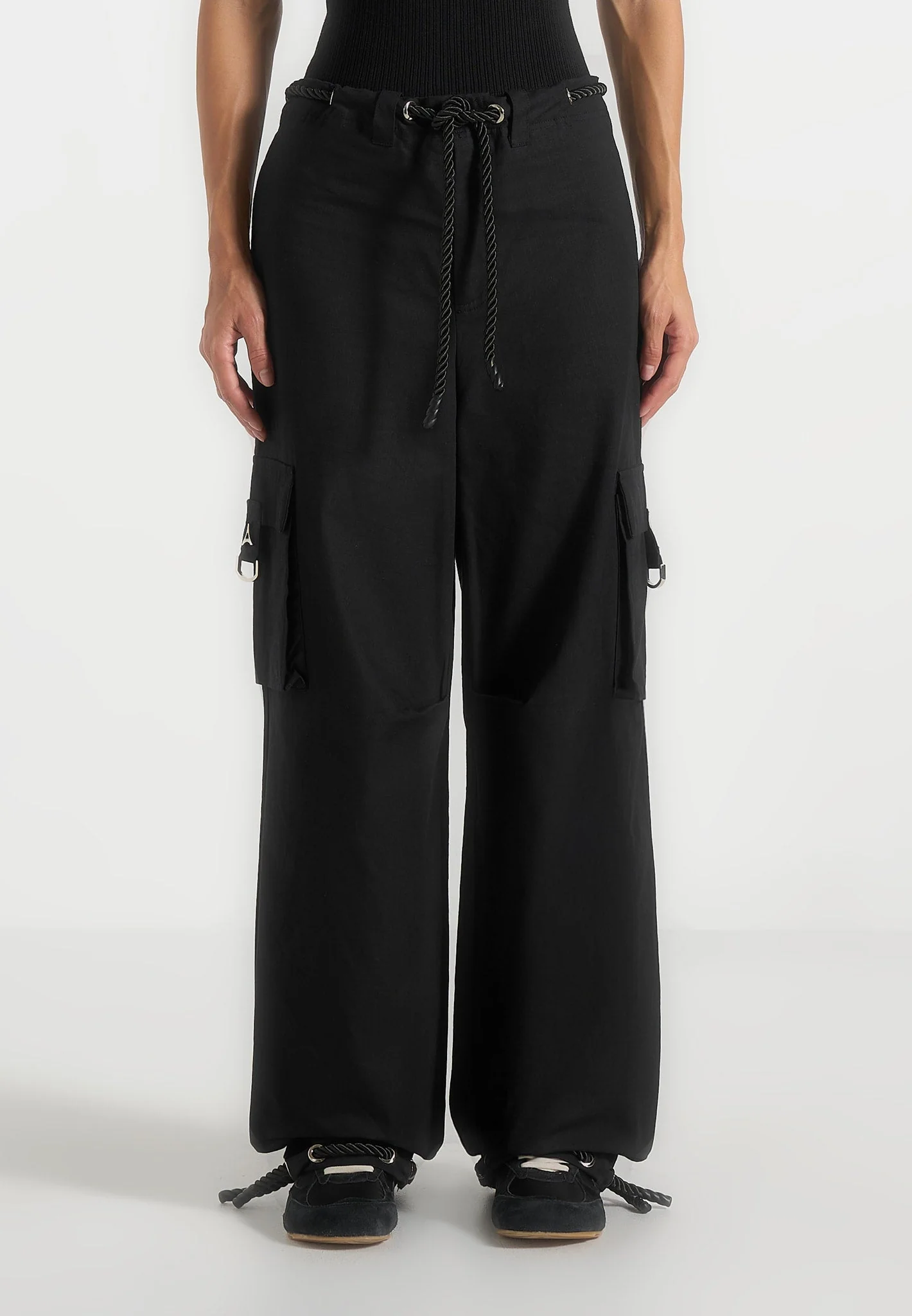 Rosa - Ripstop Parachute Cargo Pants - Black - Image 4