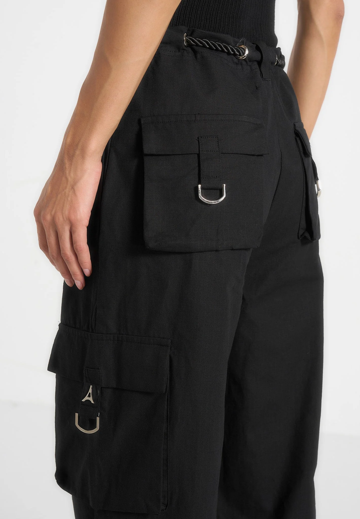 Rosa - Ripstop Parachute Cargo Pants - Black - Image 5