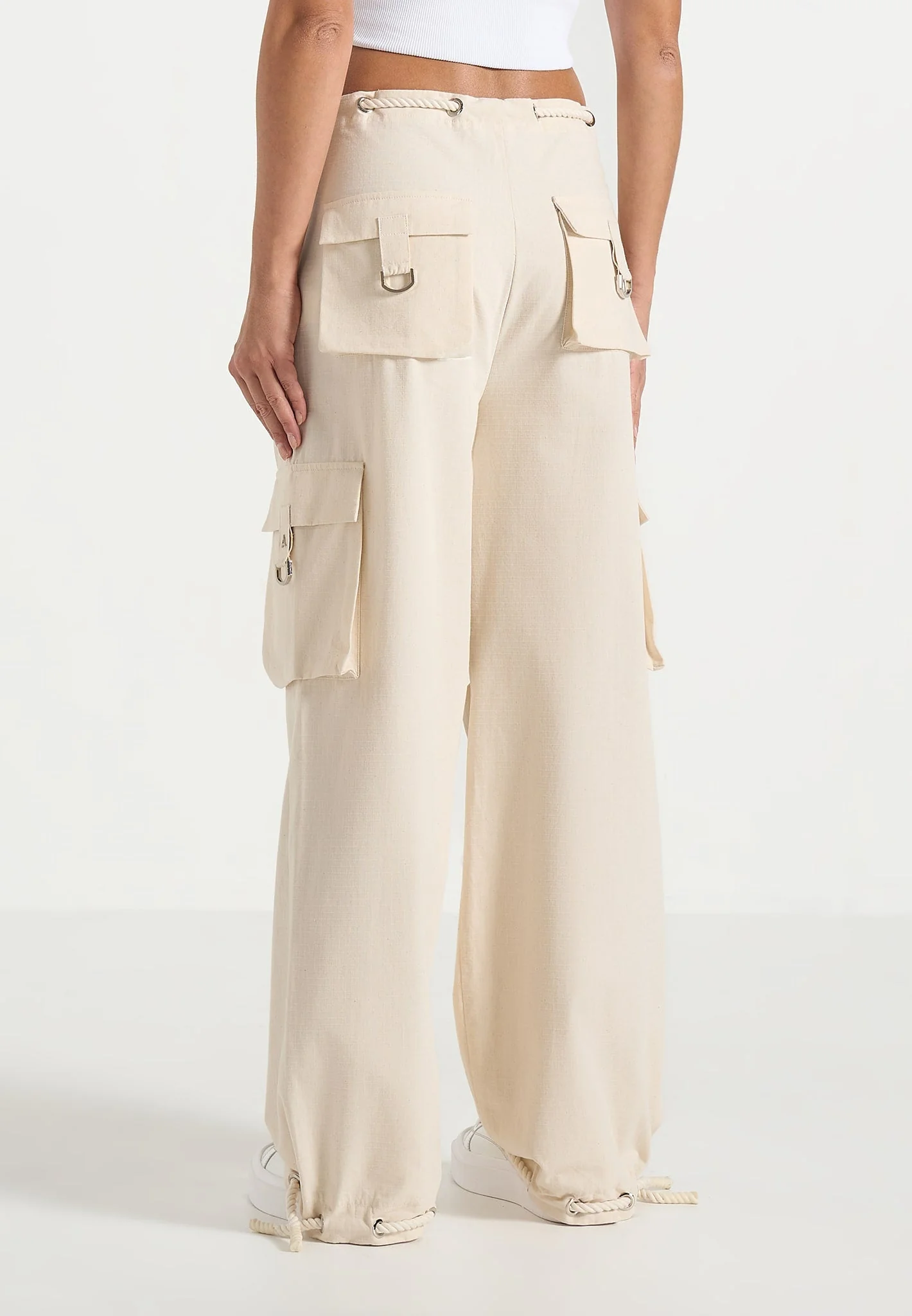 Rosa - Ripstop Parachute Cargo Pants - Cream - Image 6