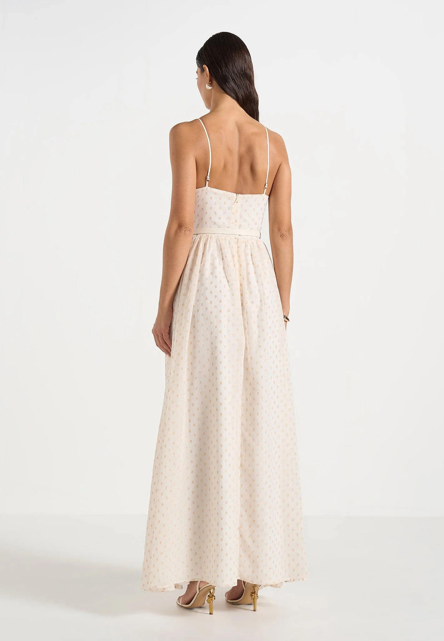 Rosie - Lace Corset Maxi Dress - Cream - Image 3