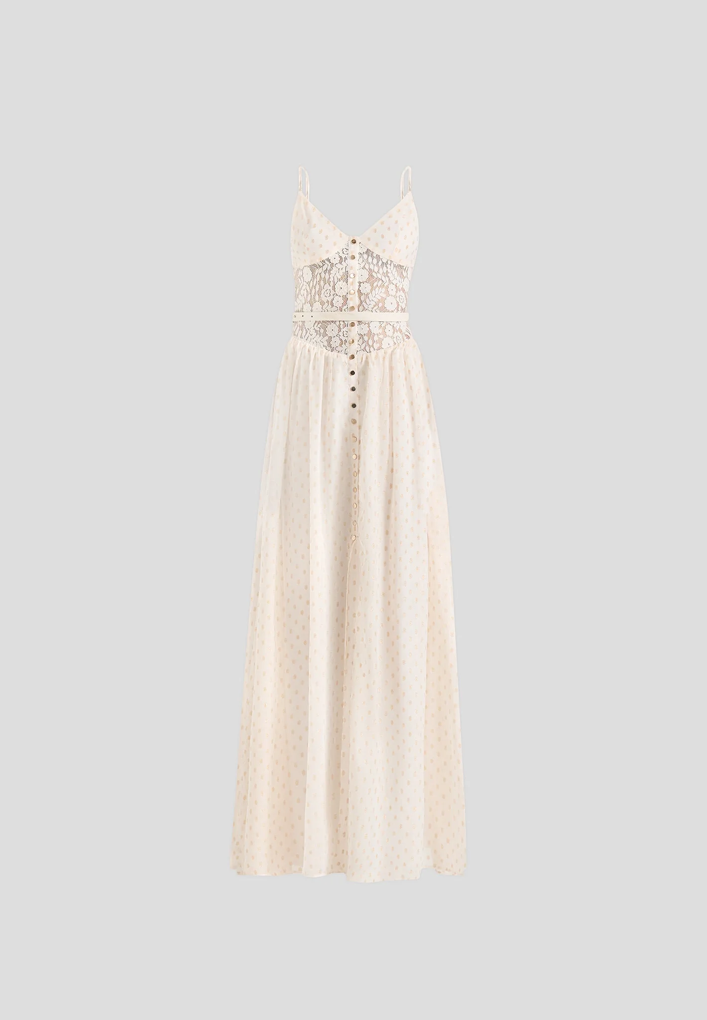 Rosie - Lace Corset Maxi Dress - Cream - Image 4