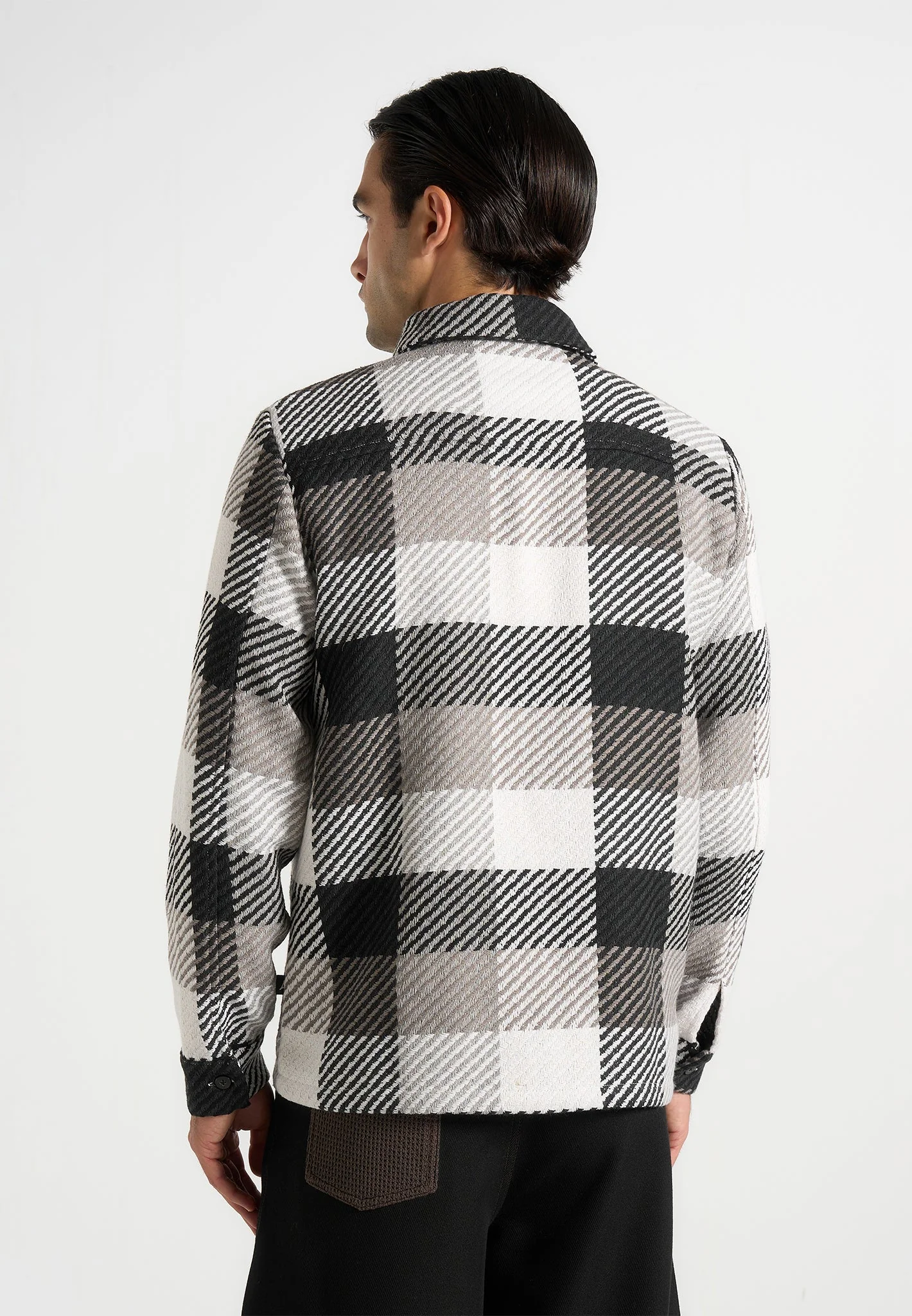 Rune - Unisex Check Overshirt - Black - Image 5