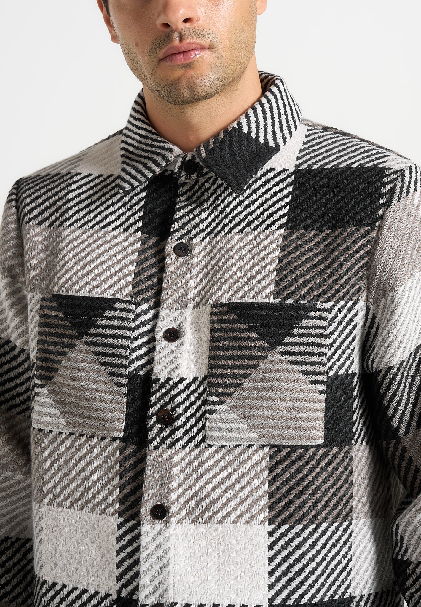 Rune - Unisex Check Overshirt - Black - Image 7