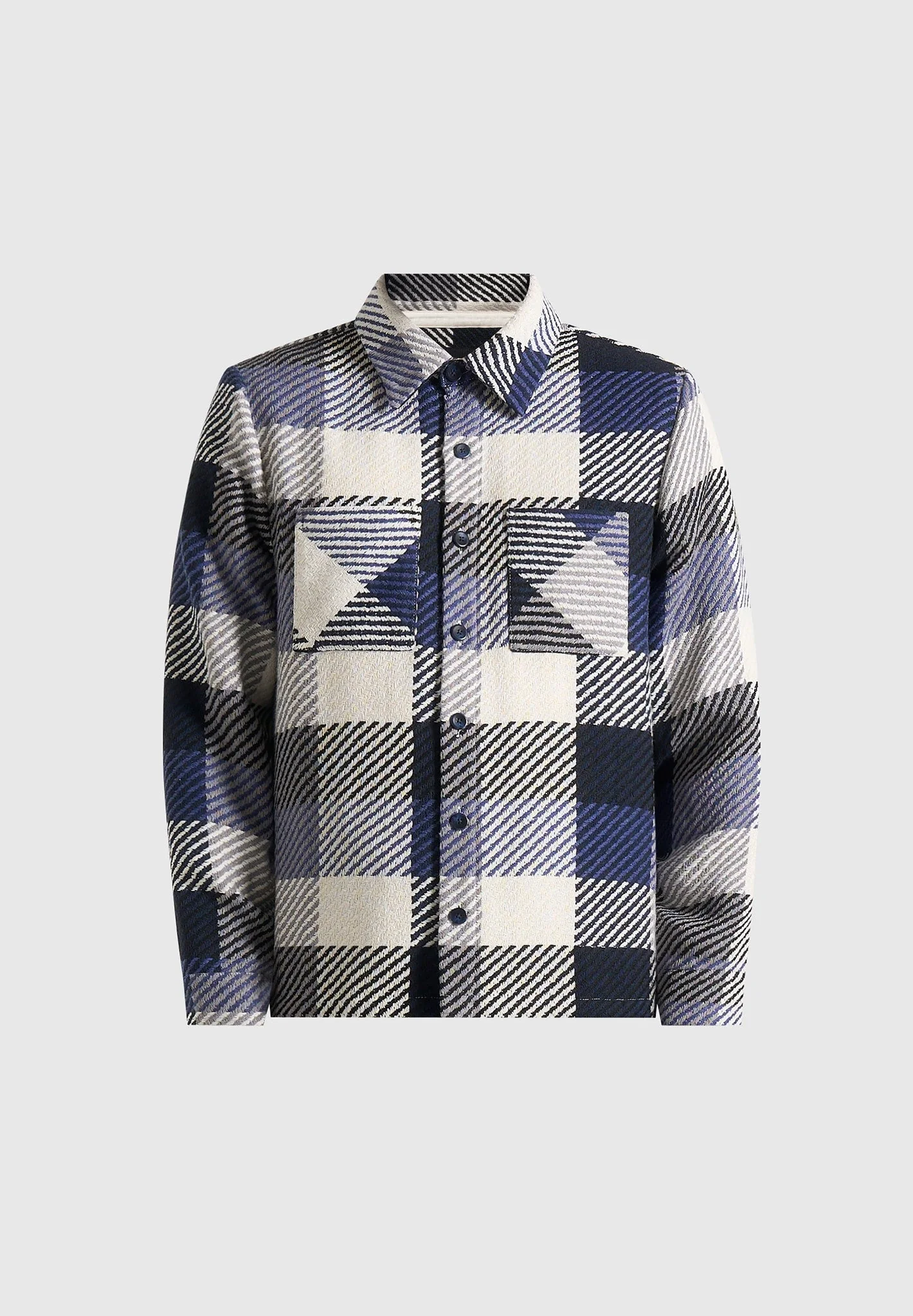 Rune - Unisex Check Overshirt - Navy - Image 8