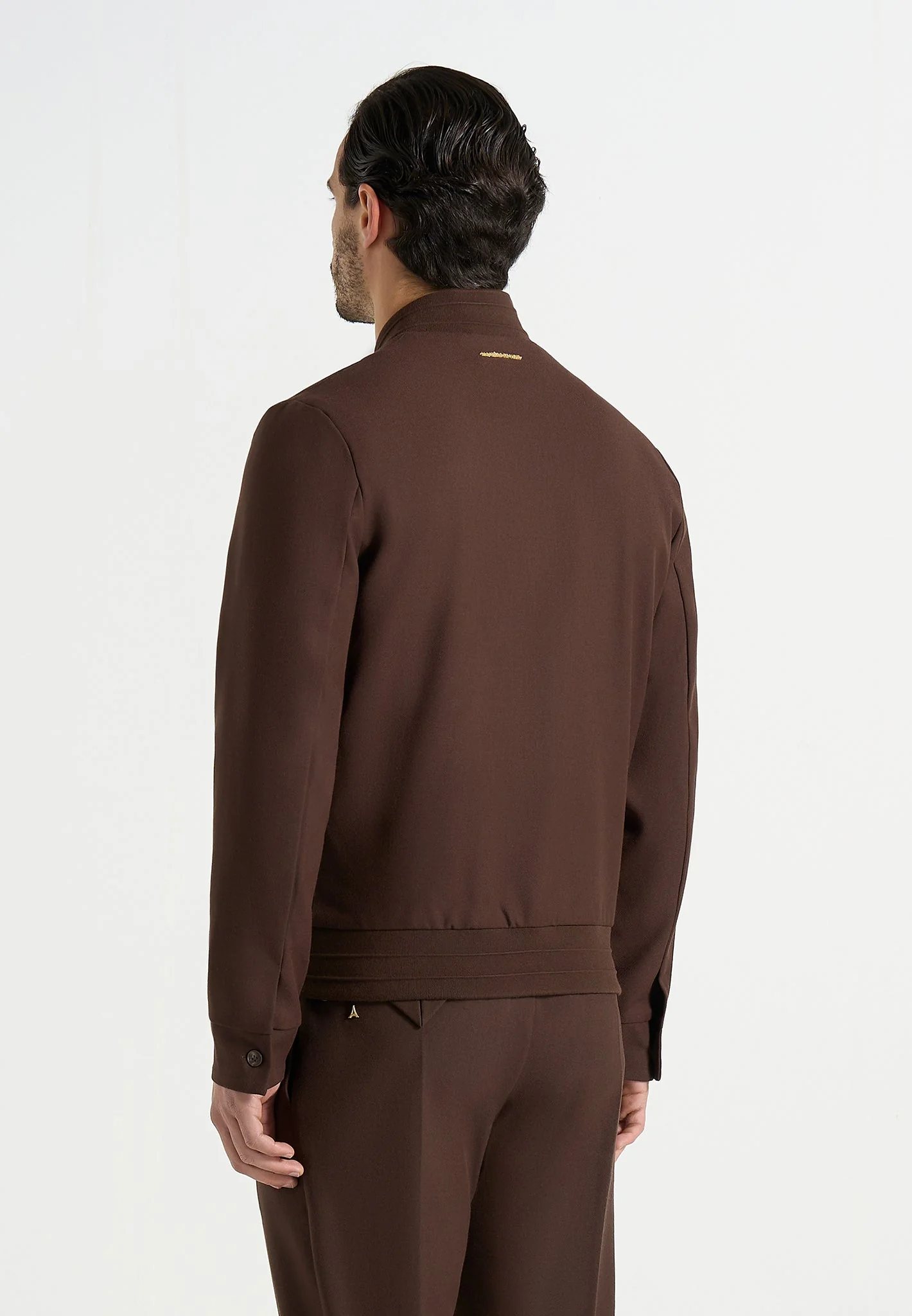 Sami - Tailored Bomber Jacket - Brown - Image 5